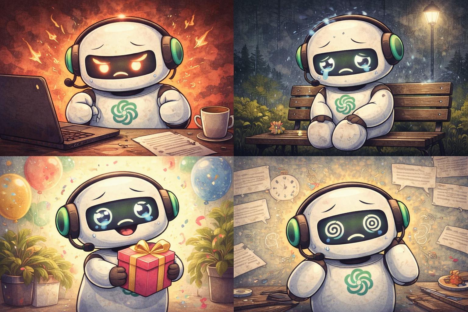 KI-Bilder aus einem neuen Social-Media-Trend rund um ChatGPT.