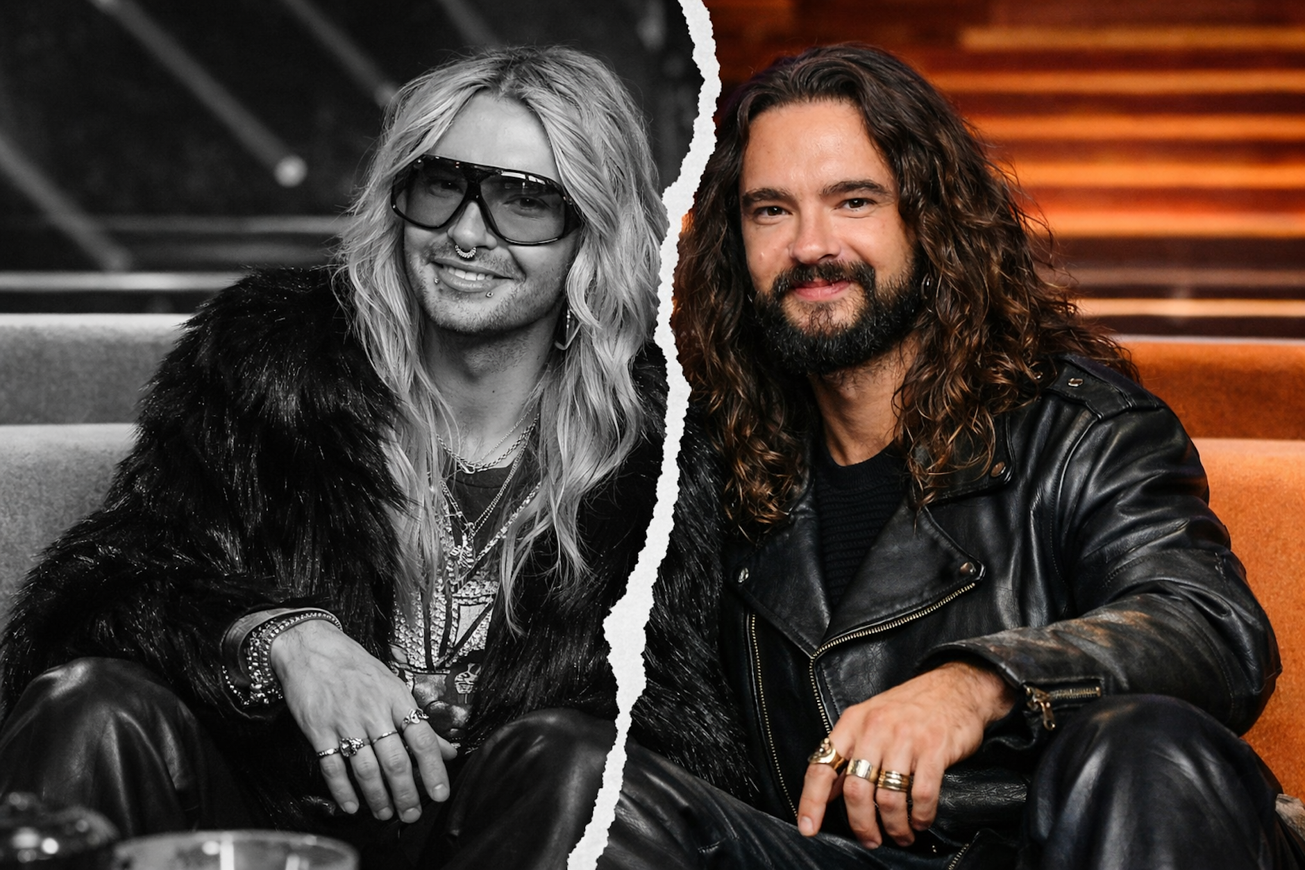 Bill und Tom Kaulitz auf der „Wetten dass ..?“ - Couch (Fotomontage/KI)