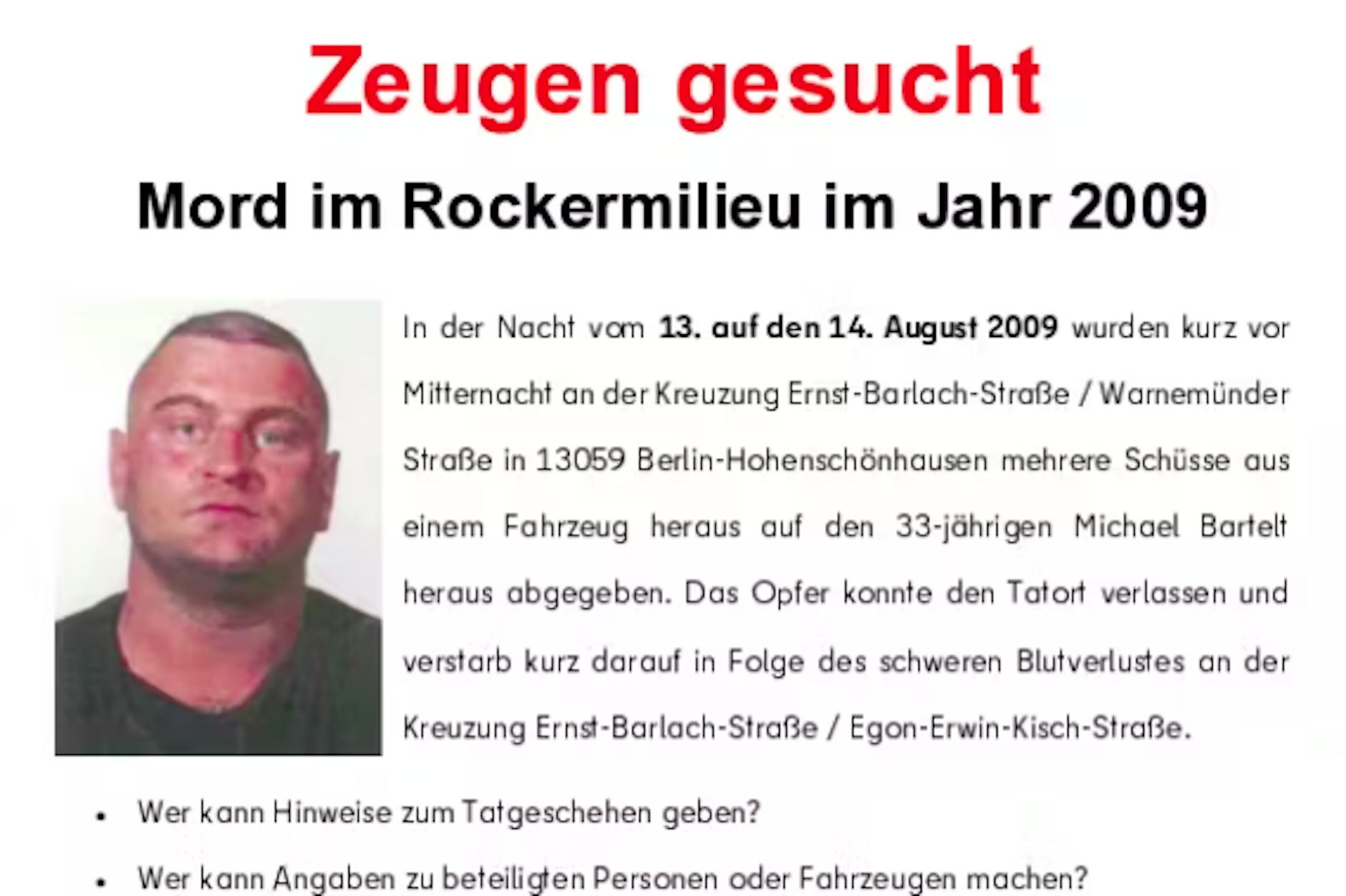 So suchte die Polizei vor über 15 Jahren nach den Tätern.