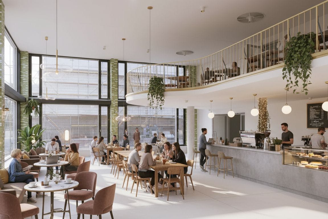 So soll die neue Mokka-Milch-Eisbar aussehen. Es wird ein Café und Flächen für Veranstaltungen geben.