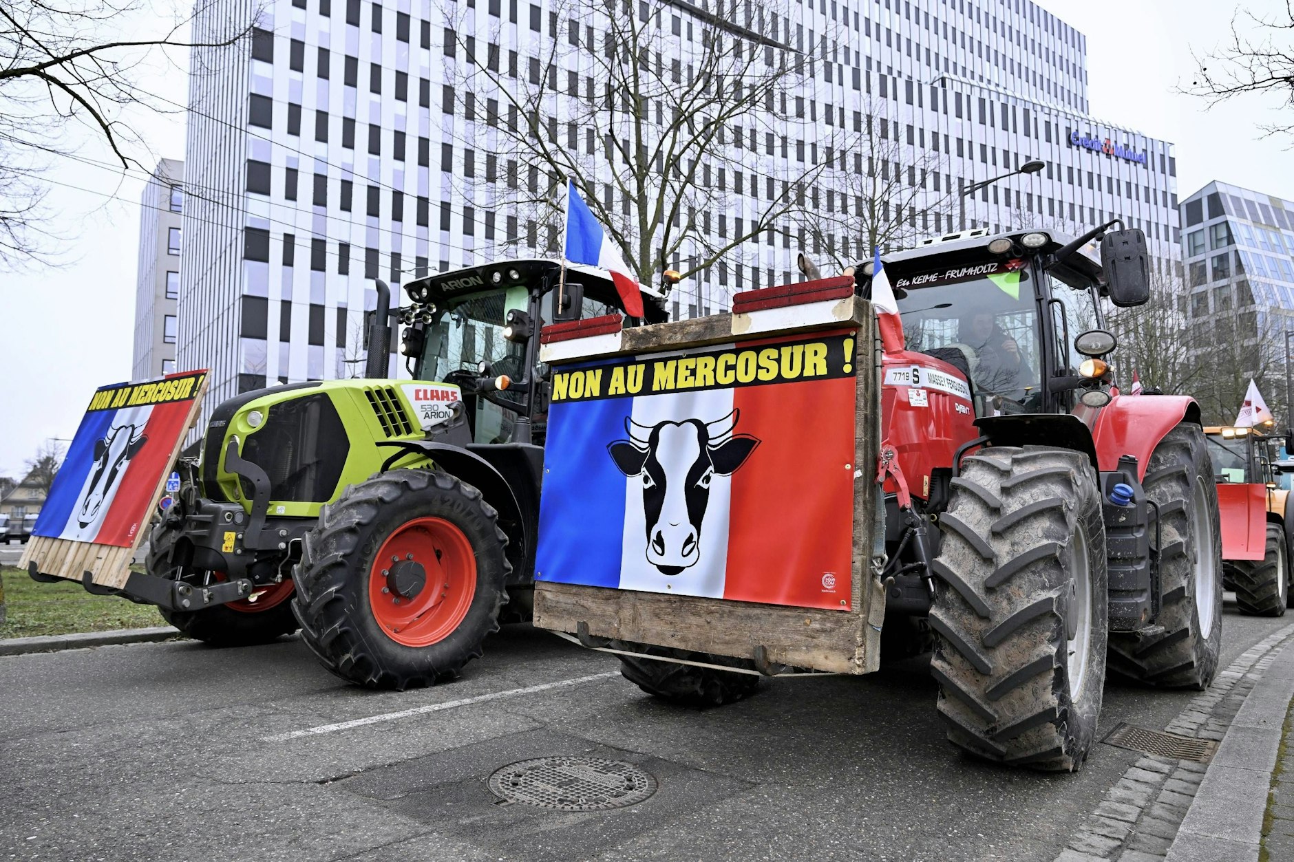 Landwirte bei einem Protest gegen das EU-Mercosur-Abkommen