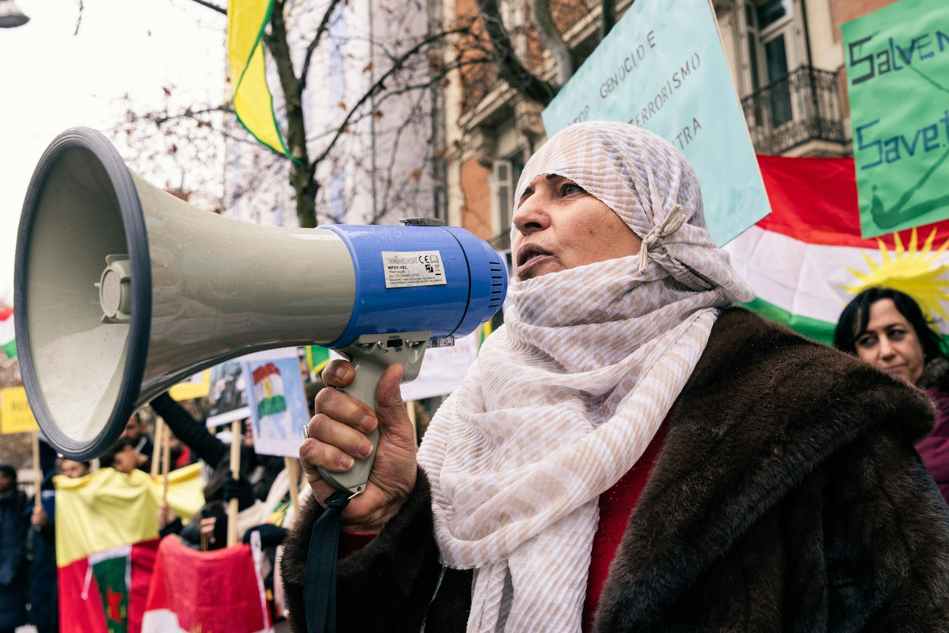 Kurdischer Protest vor der US-Botschaft in Madrid