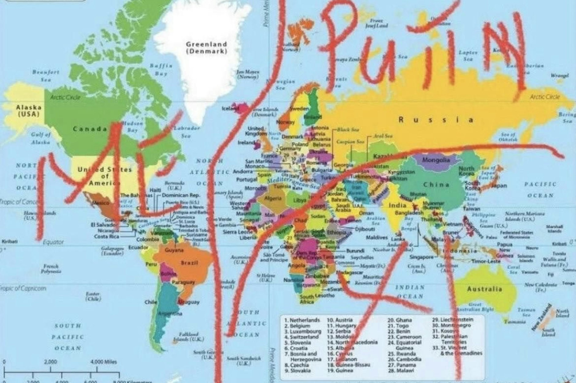 Satire-Fund im Internet: Wie sich Trump angeblich die Welt vorstellt.