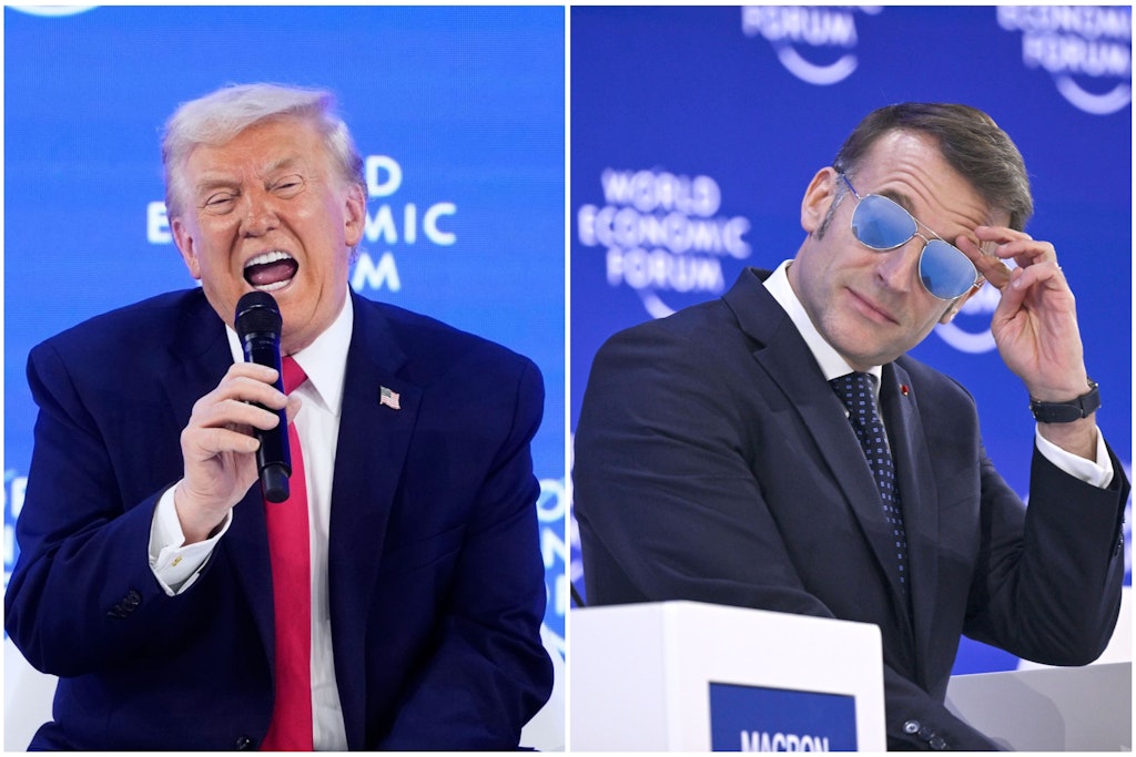 Sonnenbrillen-Diplomatie: Wie Trump und Macron sich in Davos die Show stahlen