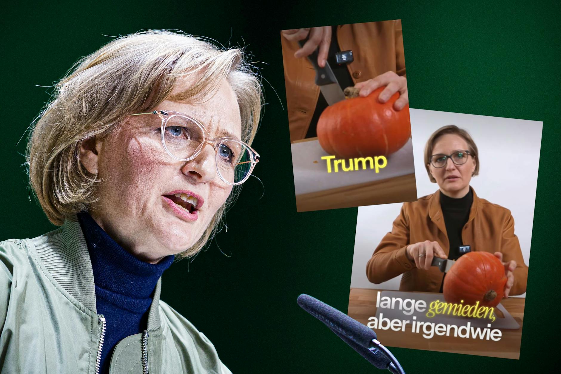 Franziska Brantner, Bundesvorsitzende von Bündnis 90/Die Grünen, sorgt mit einem skurrilen Kürbis-Video für Wirbel.