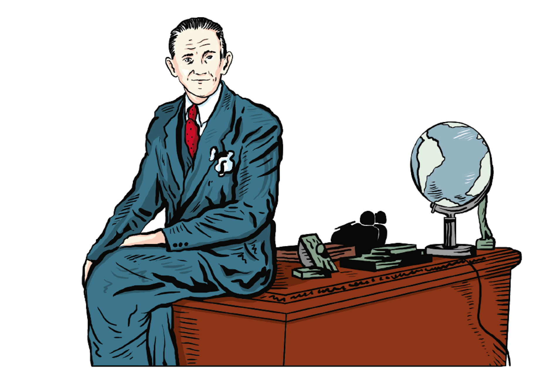 Otto Weidt, Betreiber einer Bürstenwerkstatt in Berlin, gezeichnet von Niels Schröder