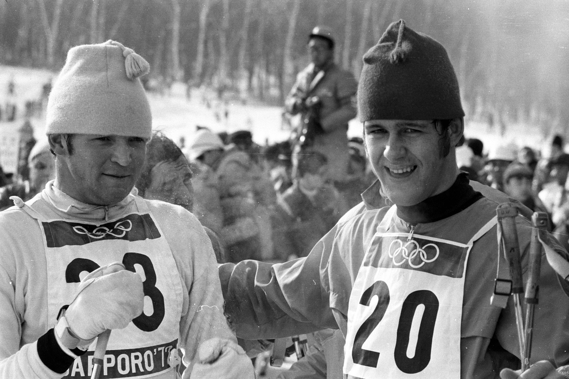 Die beiden DDR-Kombinierer Ulrich Wehling (r.) und Karl-Heinz Luck bei den Spielen 1972 in Sapporo