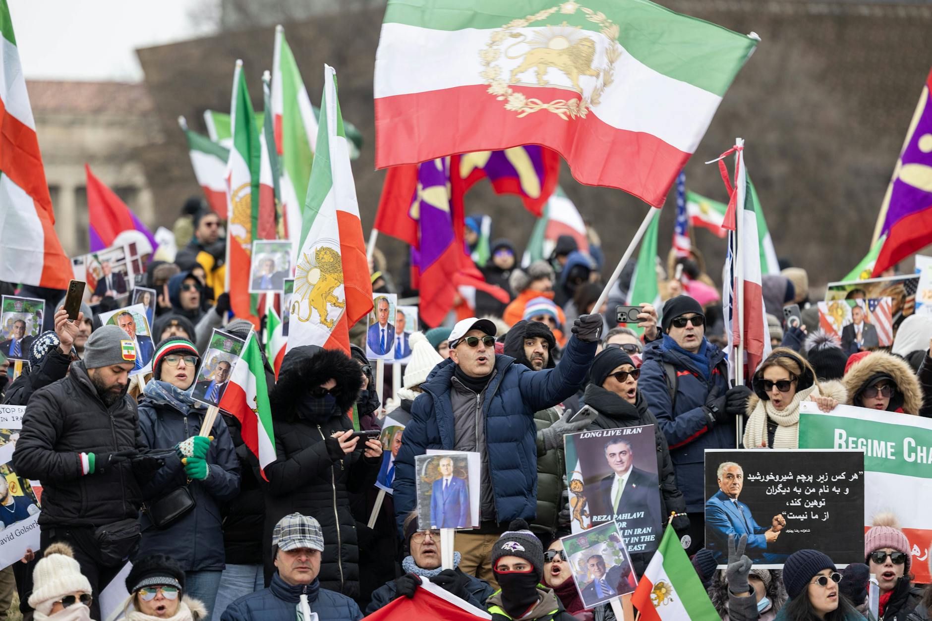 Eine Solidaritätsdemo mit dem Iran in Washington, USA