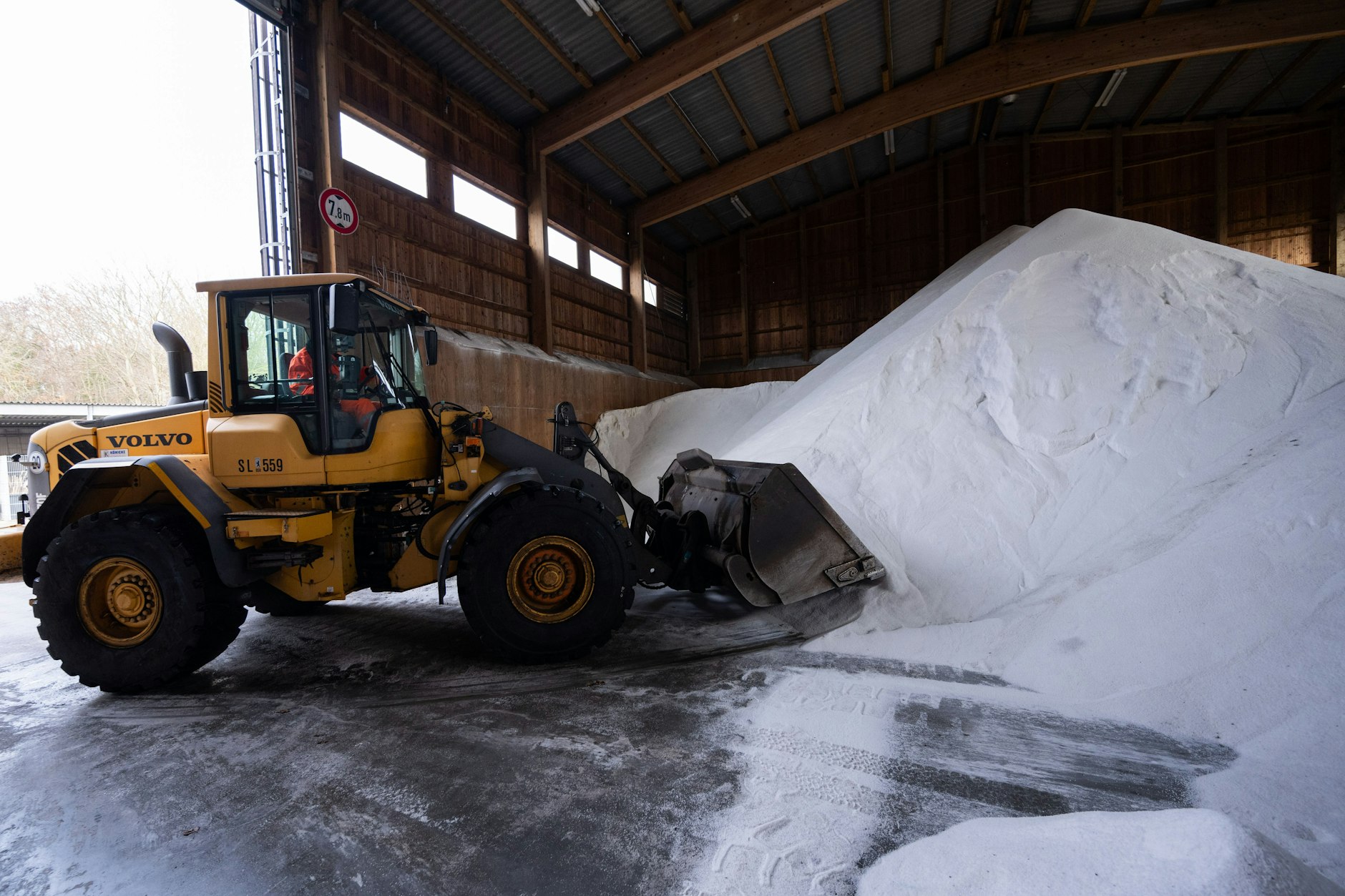 Die Streusalzlager der BSR sind gut gefüllt.