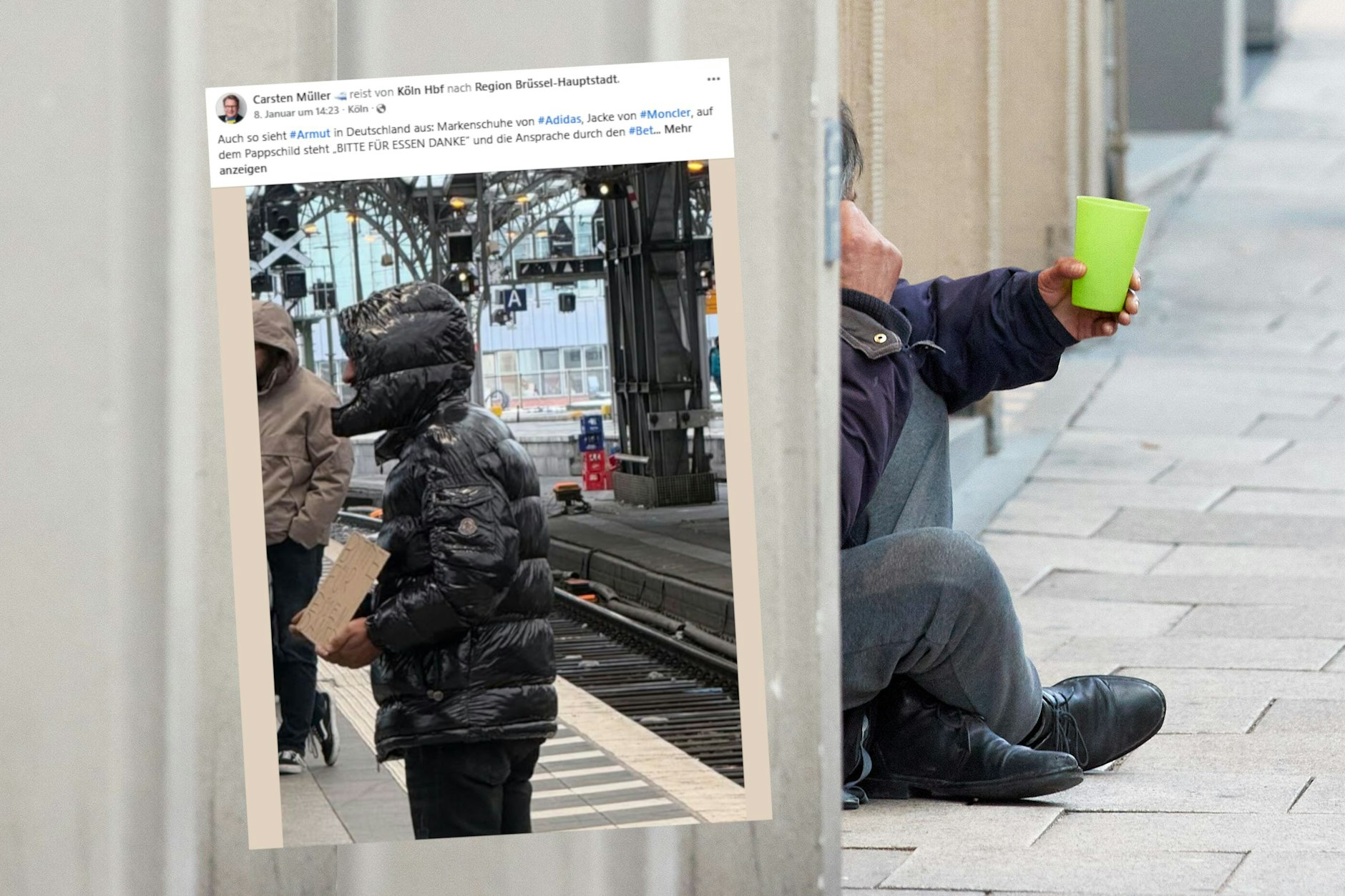 Mit einem Post über einen Bettler mit Markenklamotten sorgt ein CDU-Politiker für Wirbel im Netz.