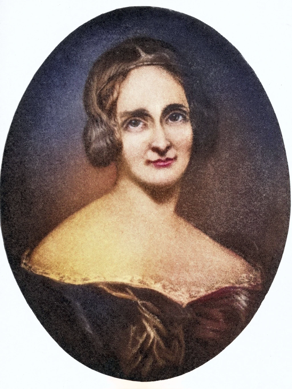 Mary Shelley in einer restaurierten Reproduktion von einer Vorlage aus dem 19. Jahrhundert