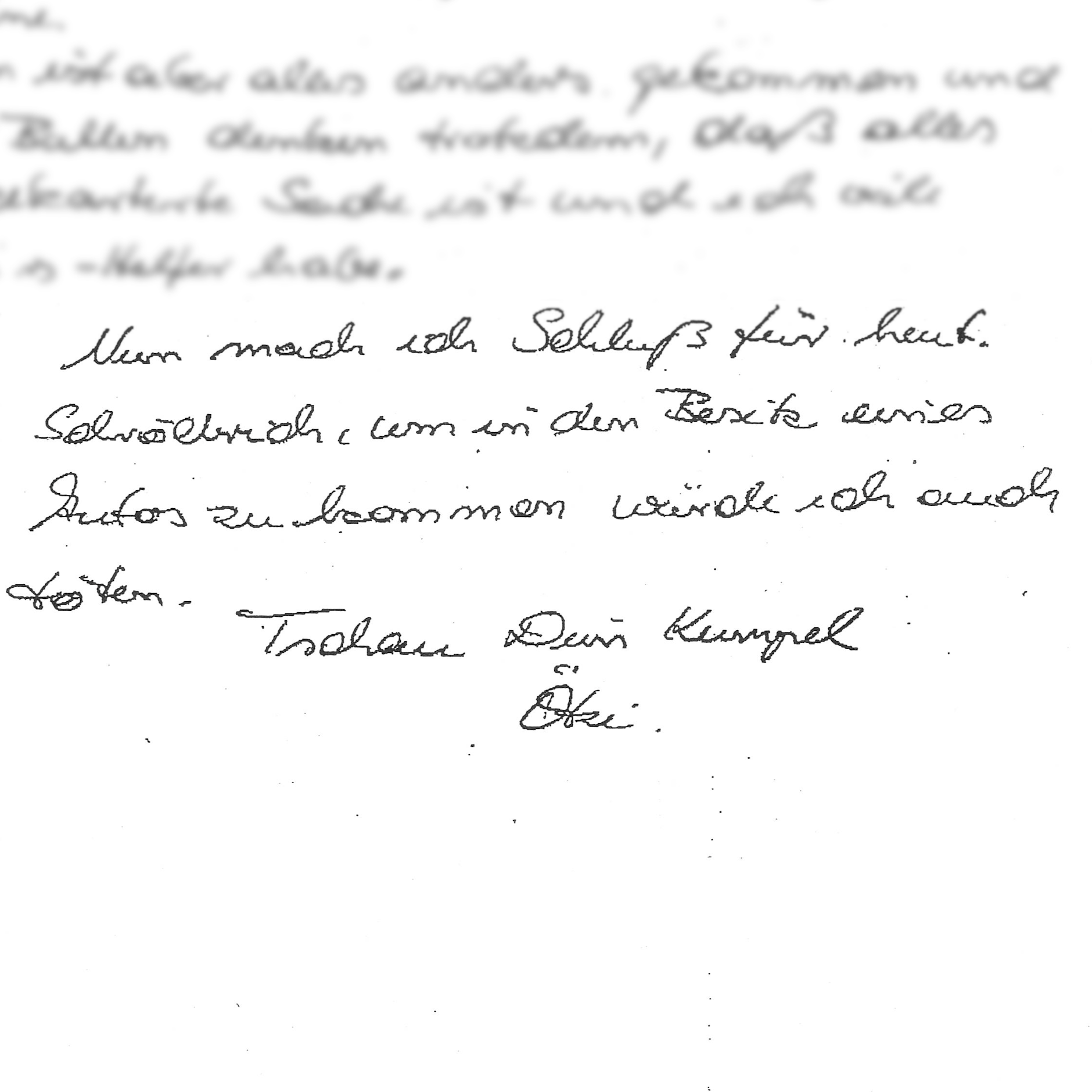 Aus dem Tagebuch von Schmökel: Um in den Besitz eines Autos zu kommen, hat er getötet.