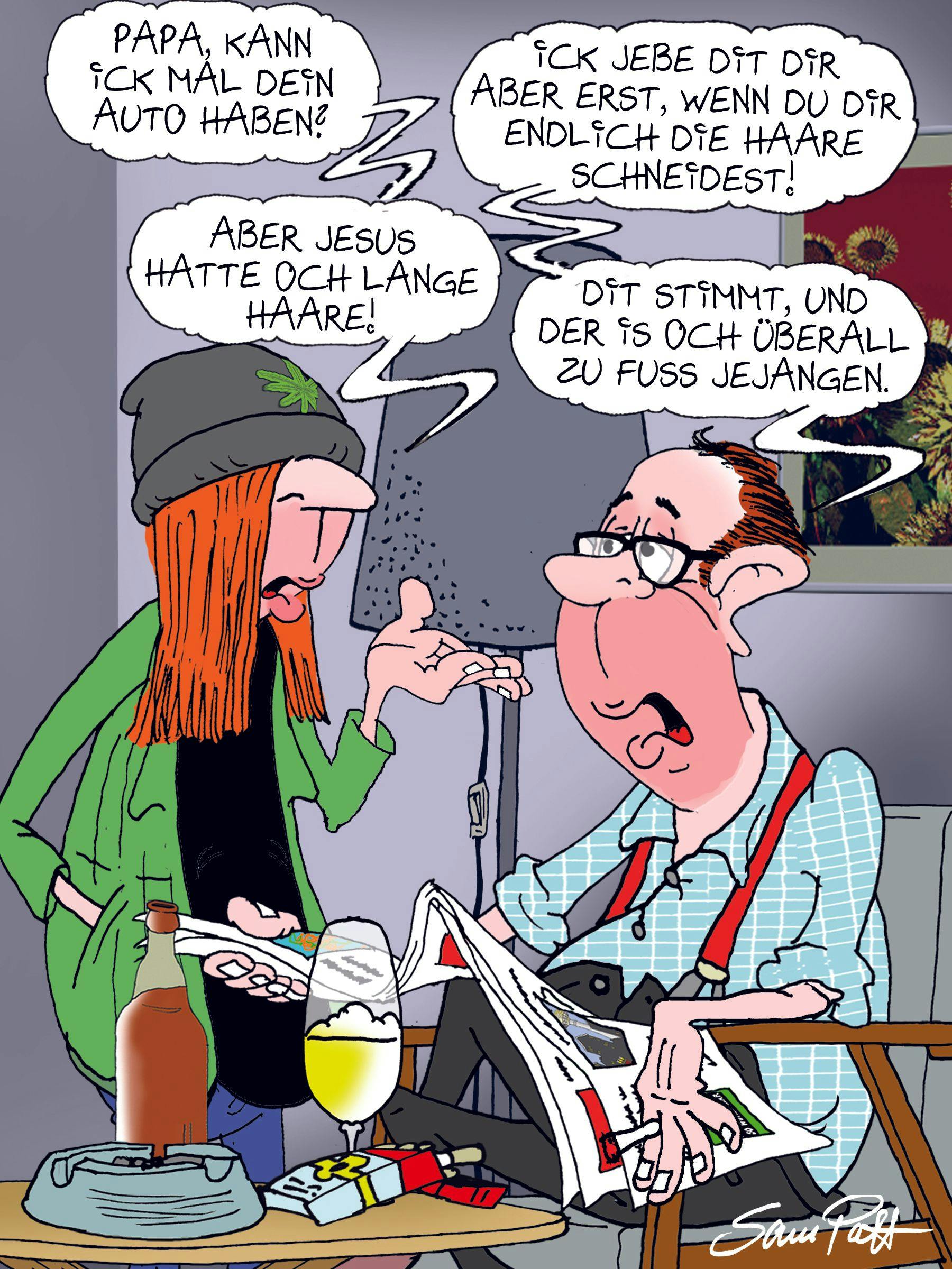 Der Cartoon des Tages kommt auch heute von unserem Zeichner Sam Paff aus Berlin.