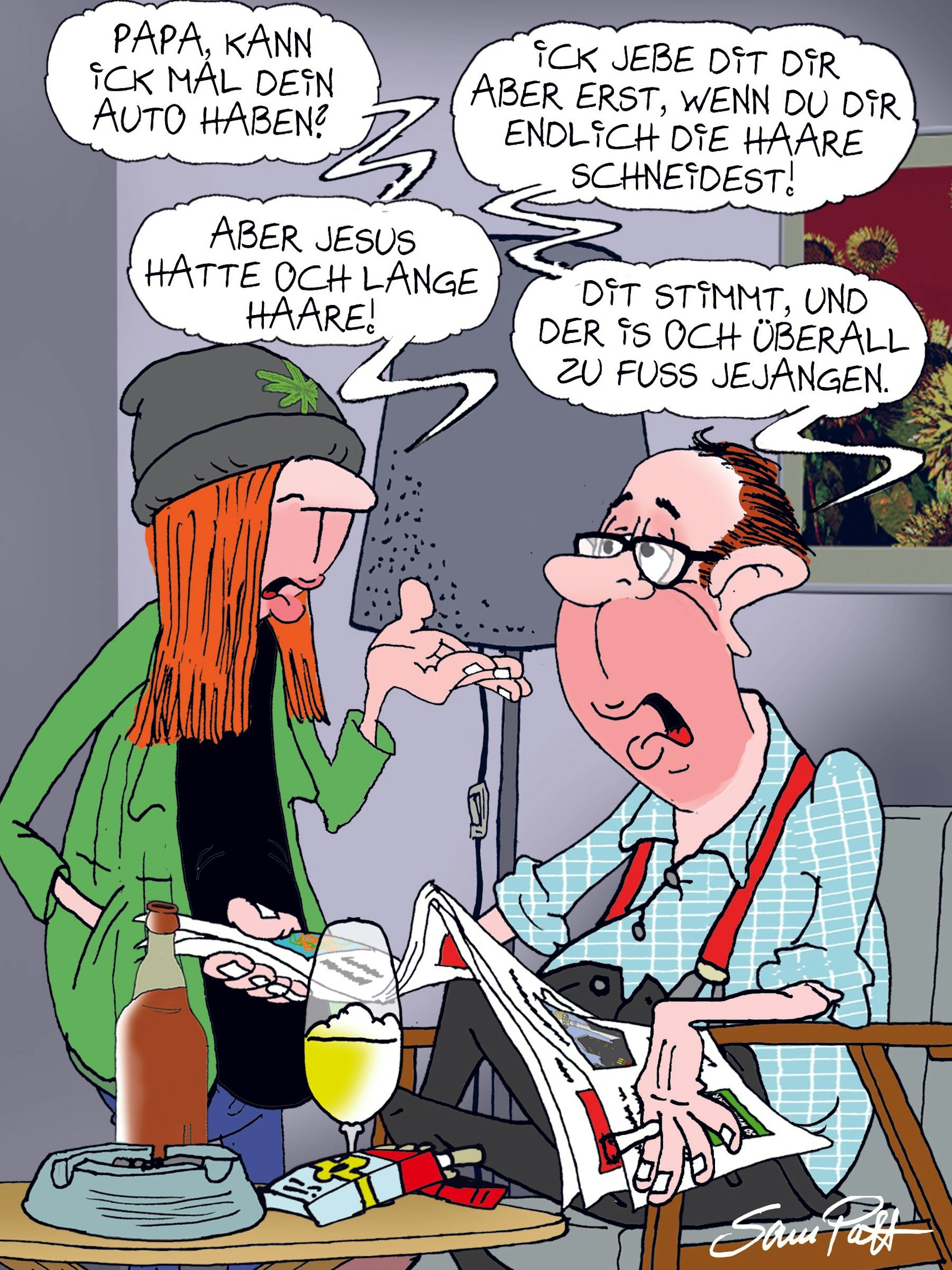 Der Cartoon des Tages kommt auch heute von unserem Zeichner Sam Paff aus Berlin.