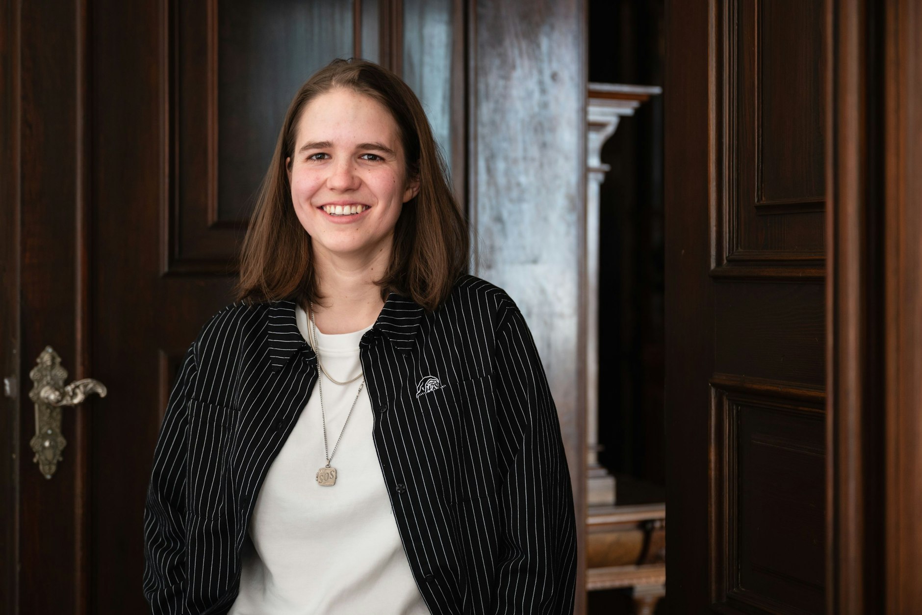 Sophia Merwald am 24. Mai 2025, kurz nachdem sie den Alfred-Döblin-Preis 2025 erhalten hat