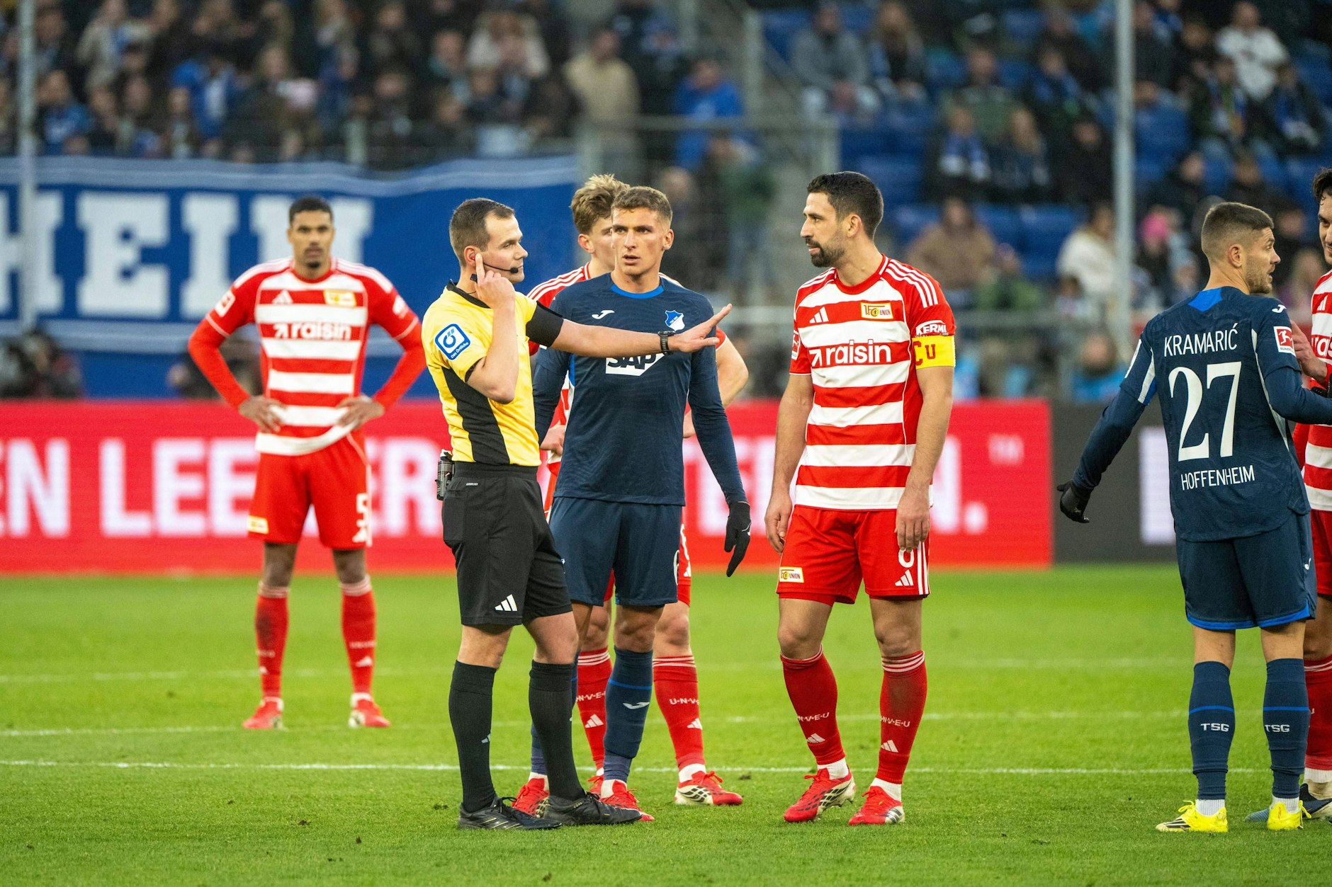Rani Khedira erzielte den einzigen Treffer des 1. FC Union Berlin im Auswärtsspiel bei der TSG Hoffenheim und Ex-Teamkollege Grischa Prömel.