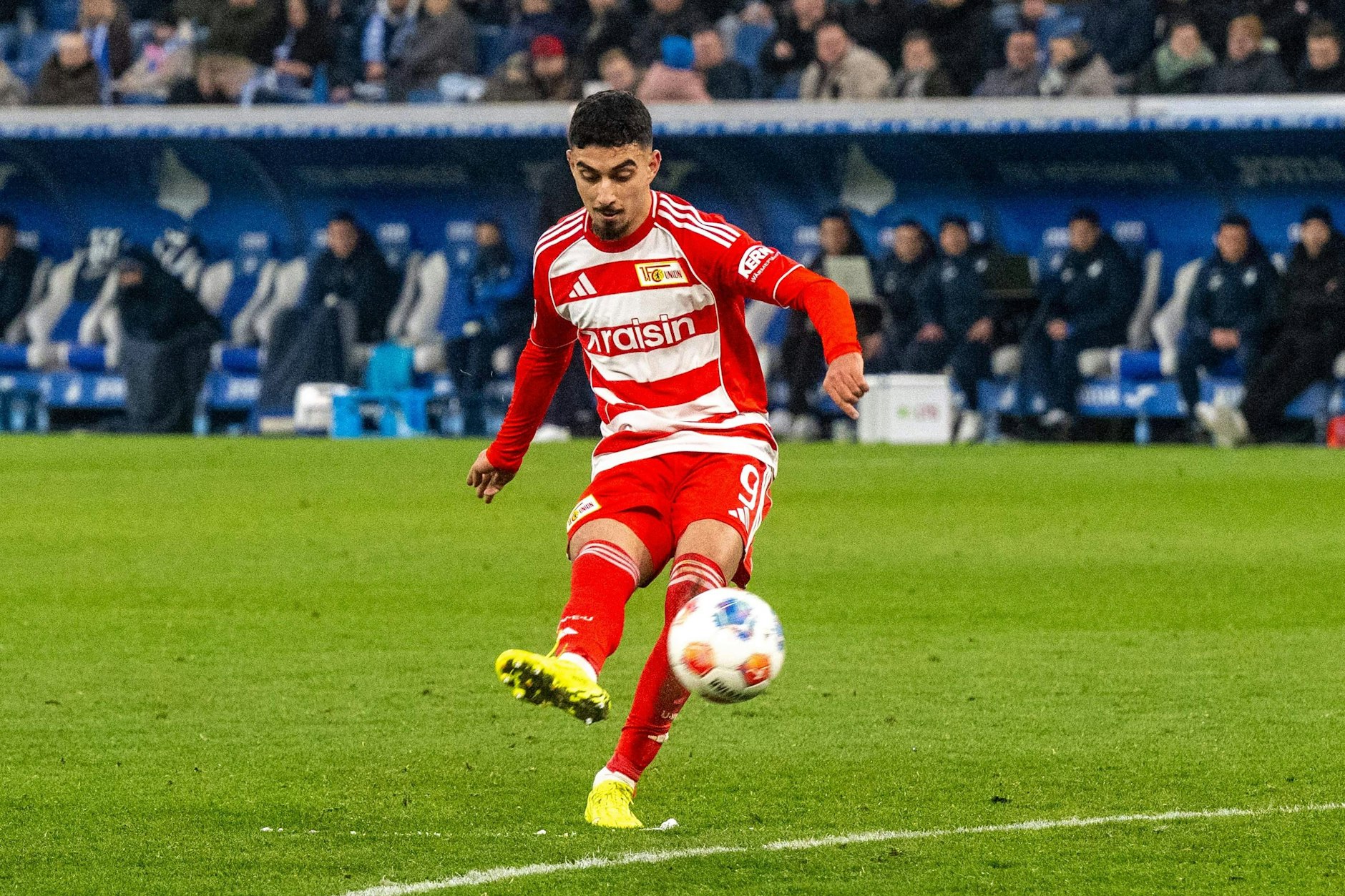 Livan Burcu kam für den 1. FC Union Berlin bei der TSG Hoffenheim erst in der 75. Minute ins Spiel –und schob danach mächtig Frust.