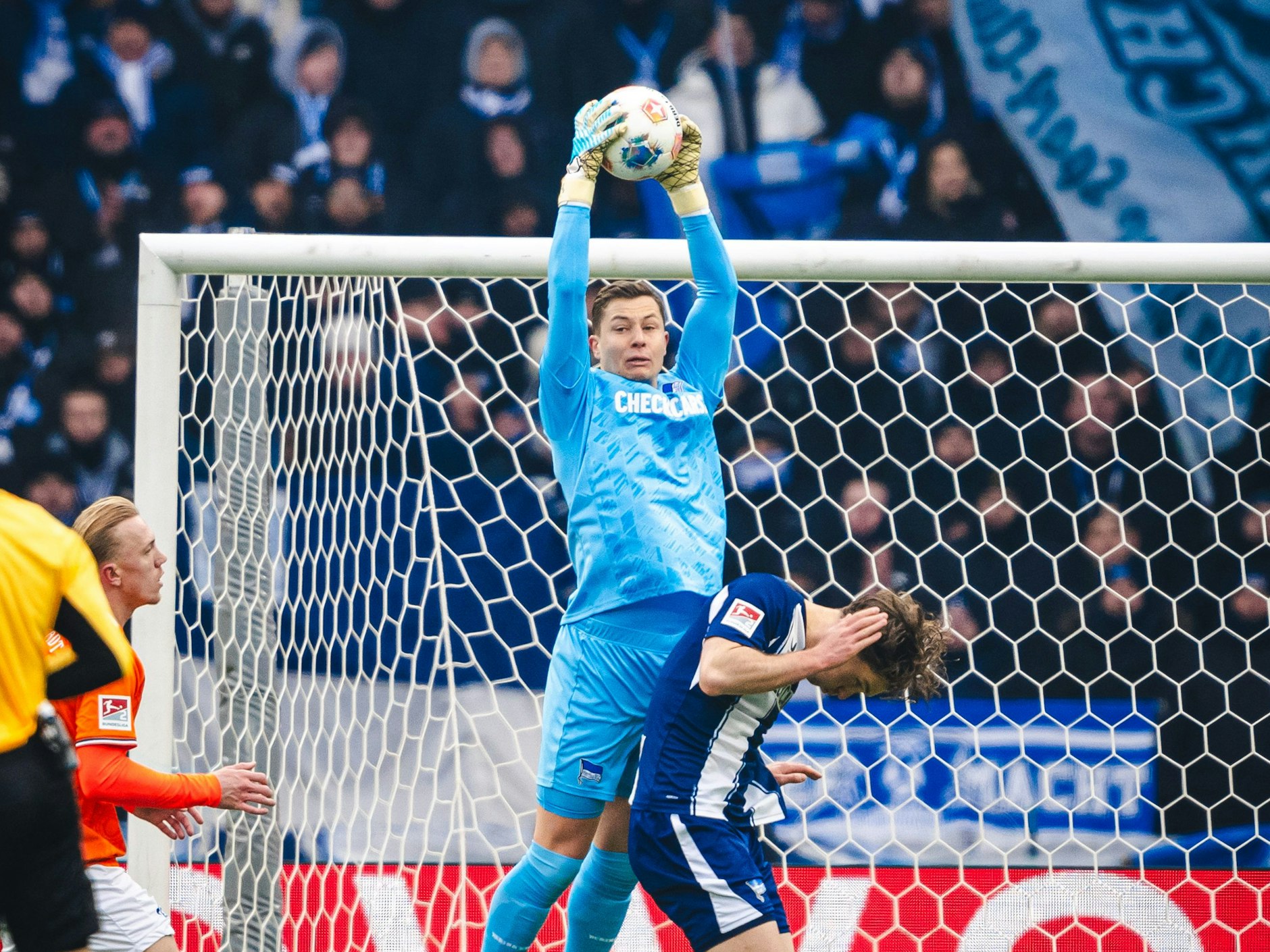 Hertha-Torwart Tjark Ernst war bei beiden Gegentoren chancenlos.