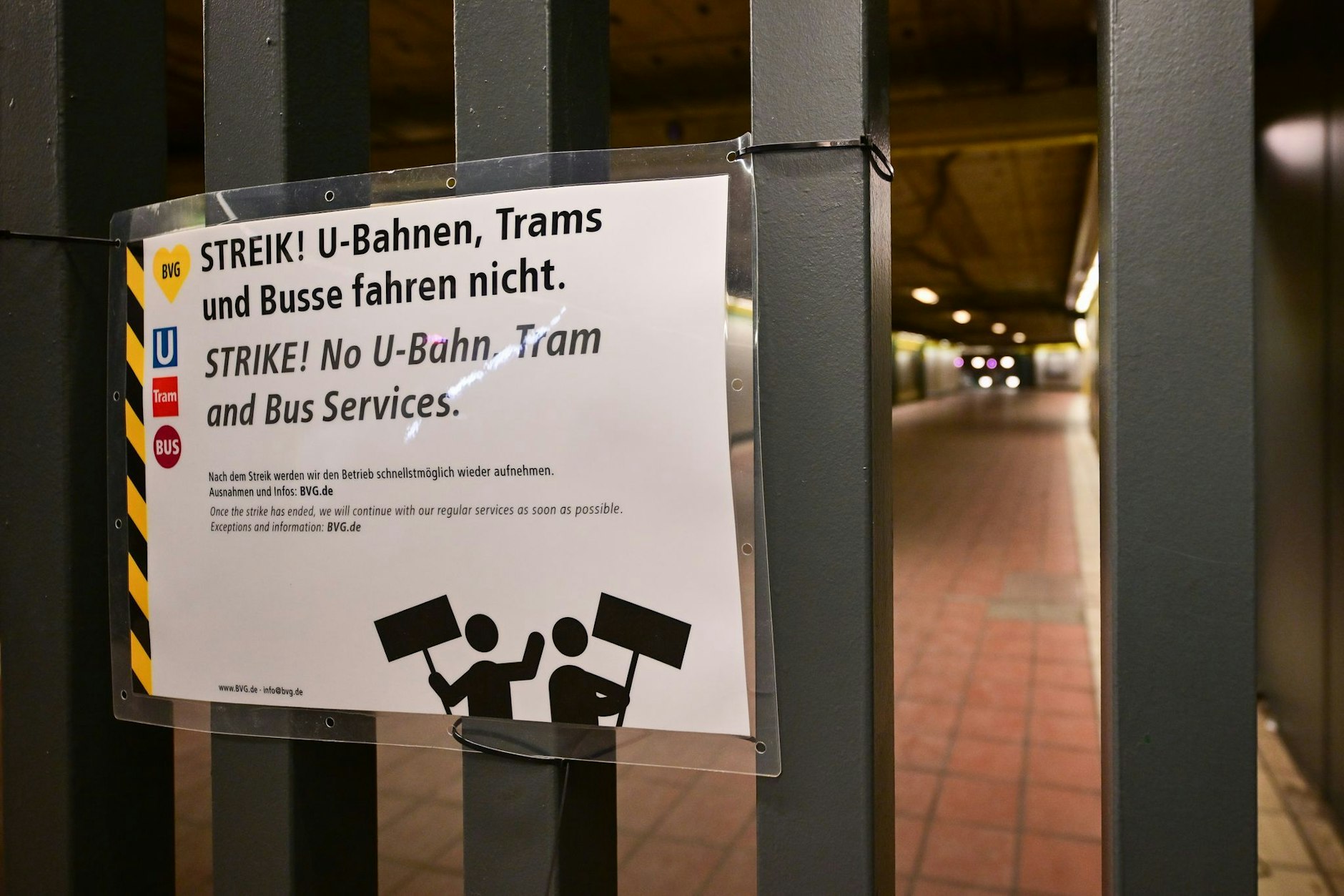 Der Streik bei der BVG in Berlin startete bereits in den frühen Morgenstunden.