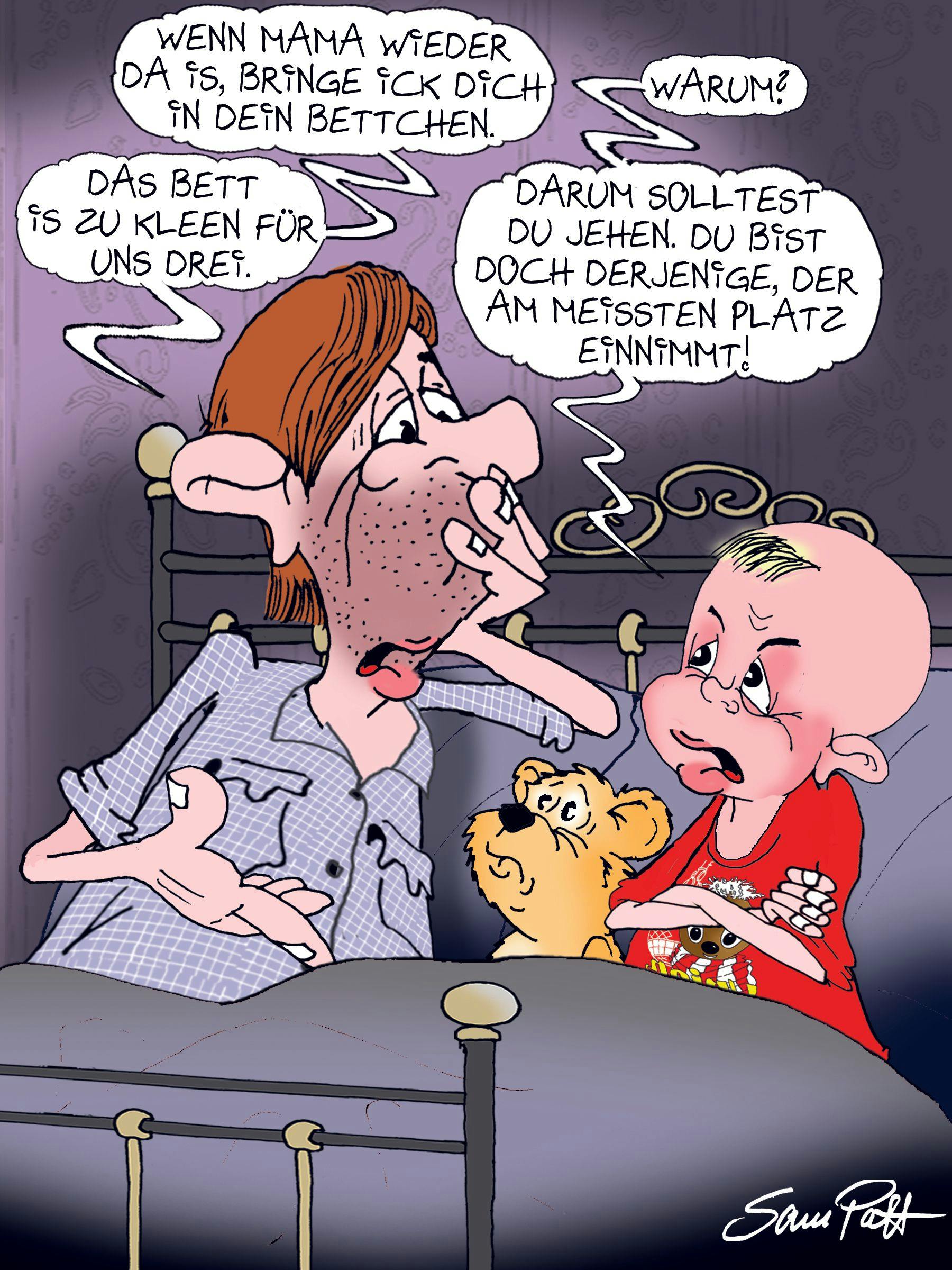 Der Cartoon des Tages lässt Sie auch heute mit einem Lächeln in den Tag starten - er kommt wie immer von unserem Zeichner Sam Paff aus Berlin.