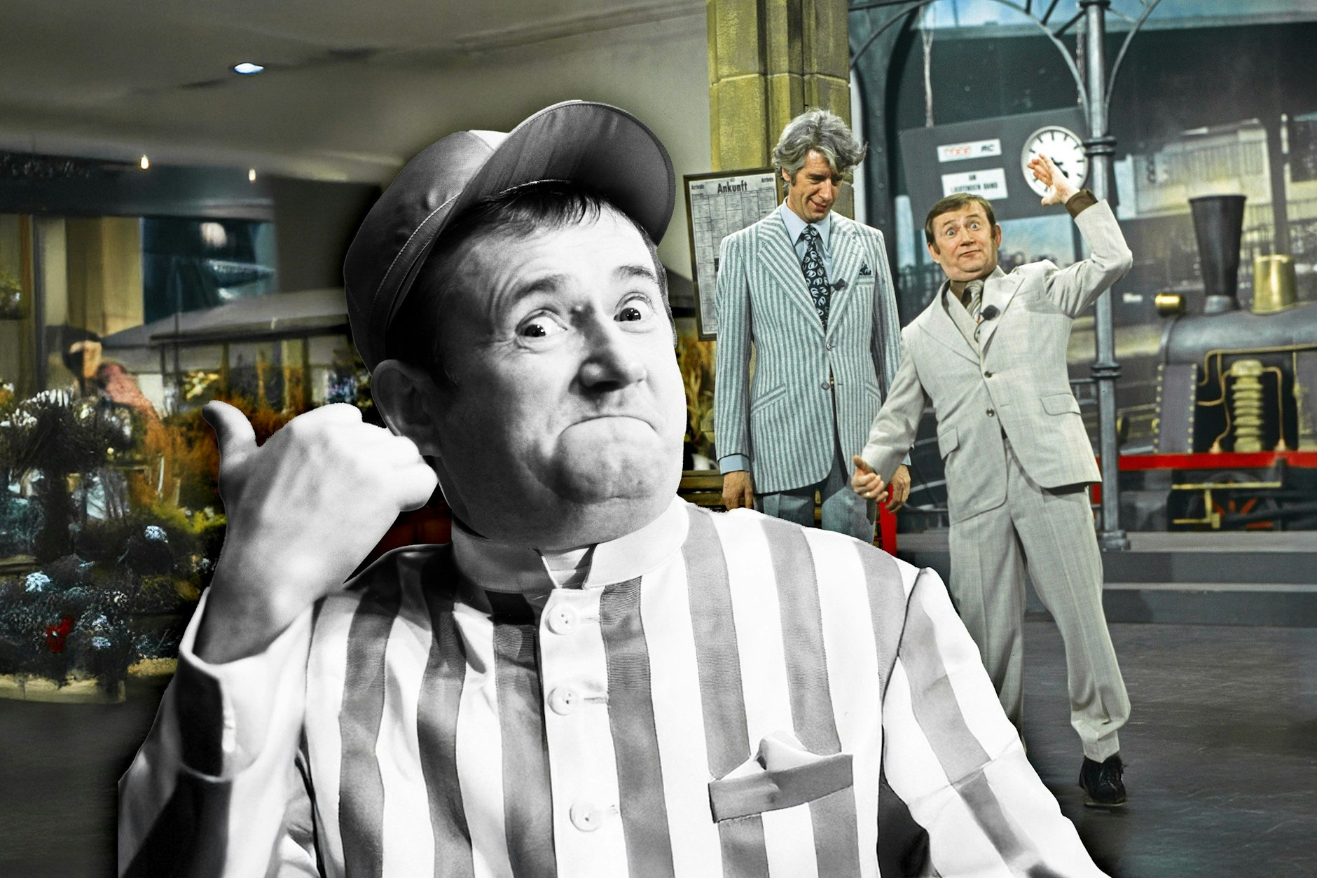 Seinen ersten Auftritt im Westen hatte Eberhad Cohrs bei „Am laufenden Band“ mit Rudi Carrell. Doch niemand verstand seinen Humor und seinen Dialekt.