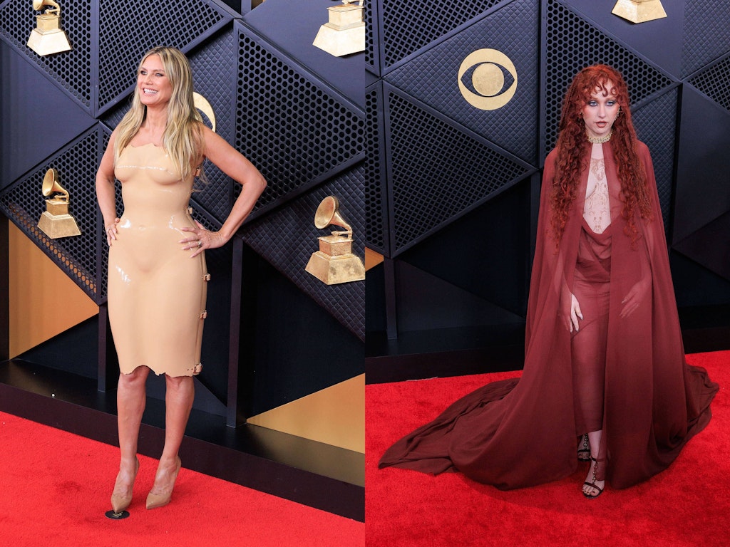 Half-naked at the Grammys: Heidi Klum and Chappell Roan provoke
