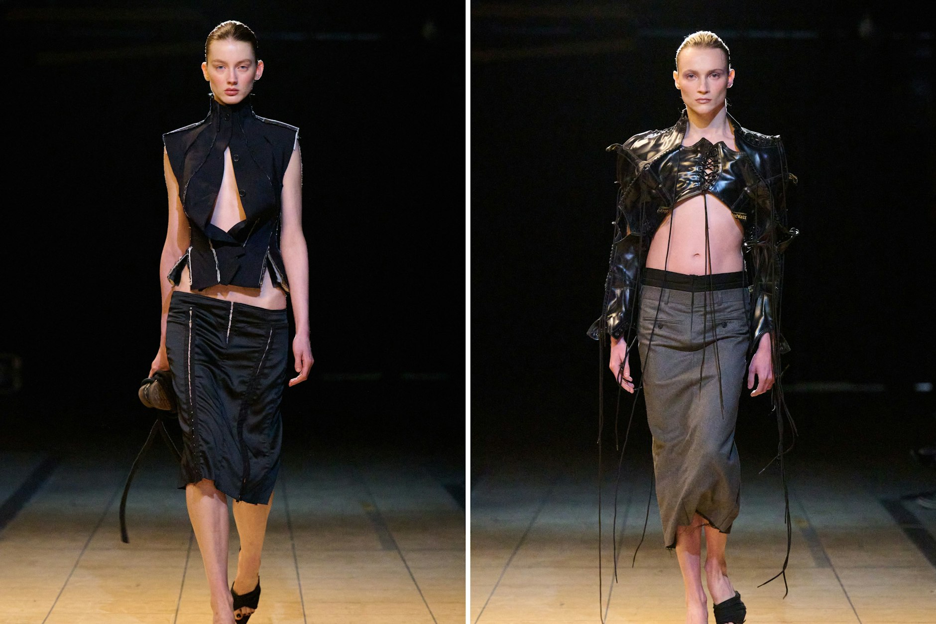 Laura Gerte: Figur und Haut betonende Silhouetten und strategische Cut-outs prägen ihre Kollektion „Deviant Defiant“.