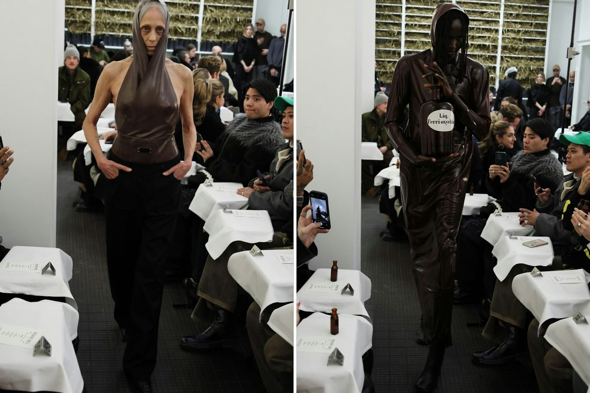 Models von Richert Beil tragen „Landei“ während eines Dinners, das zur Inszenierung wurde.