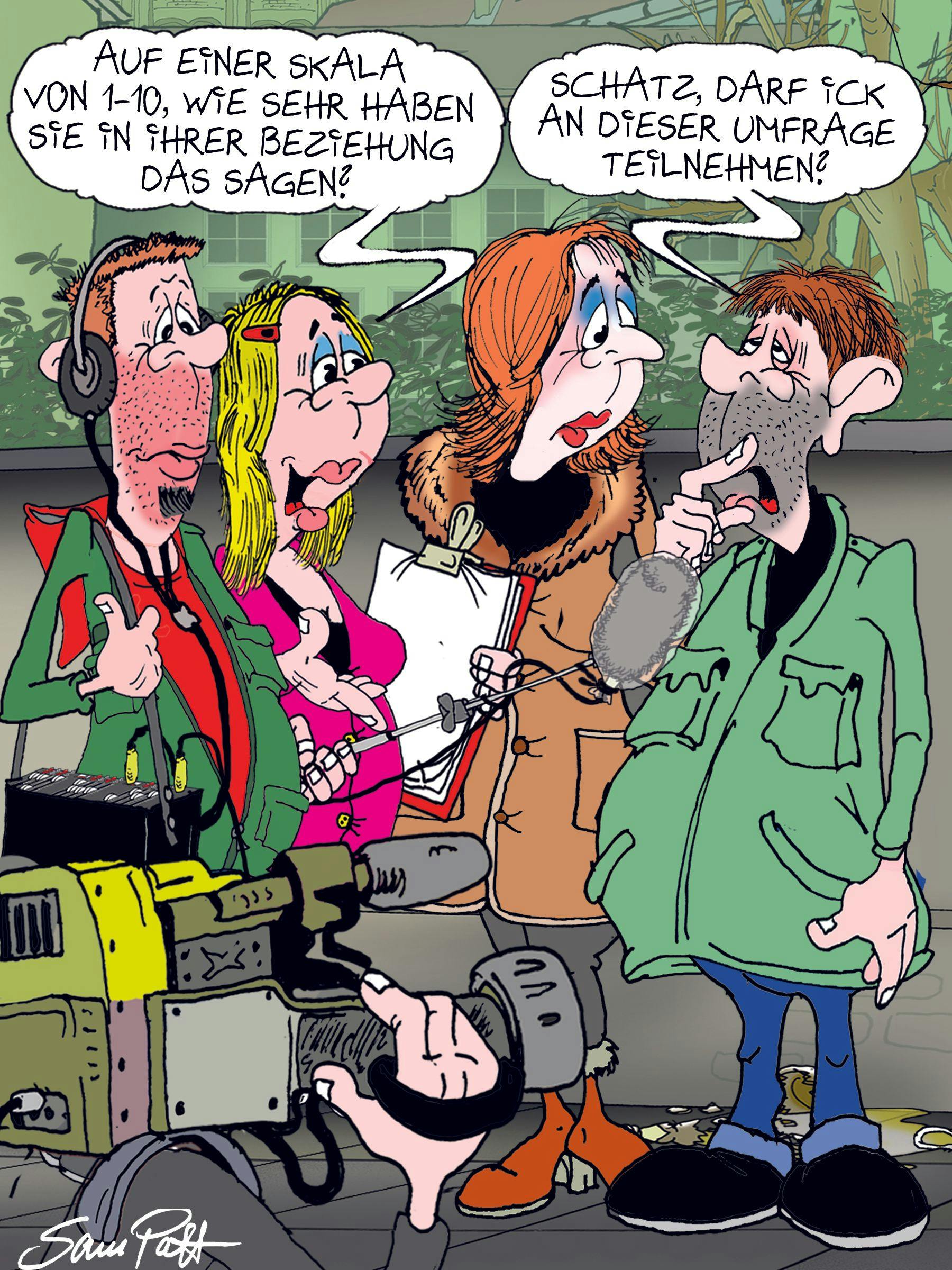 Der Cartoon des Tages kommt auch heute von unserem Zeichner Sam Paff aus Berlin – und schickt Sie mit seinem typischen Berliner Humor in den Tag.