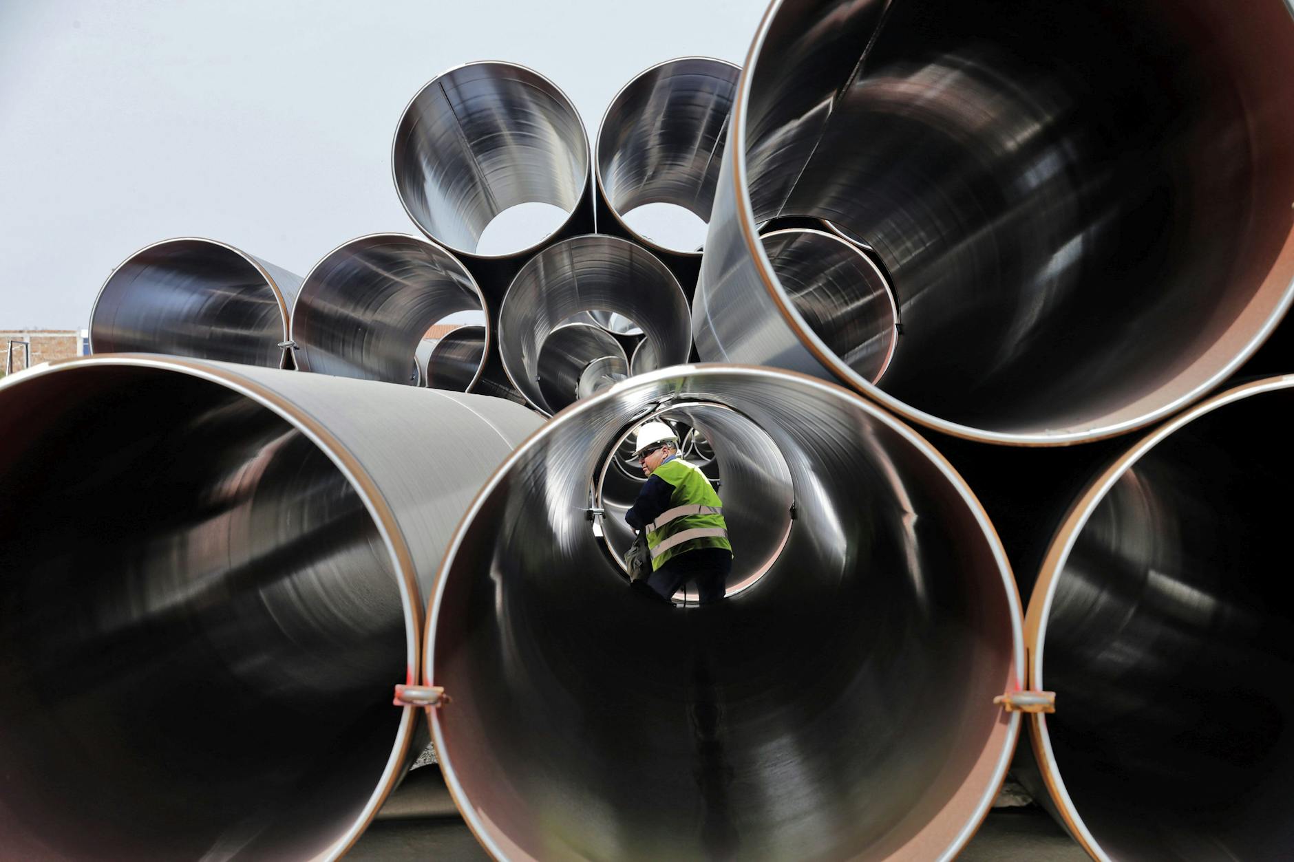 Rohre für die Transadriatische Pipeline im albanischen Spitalle