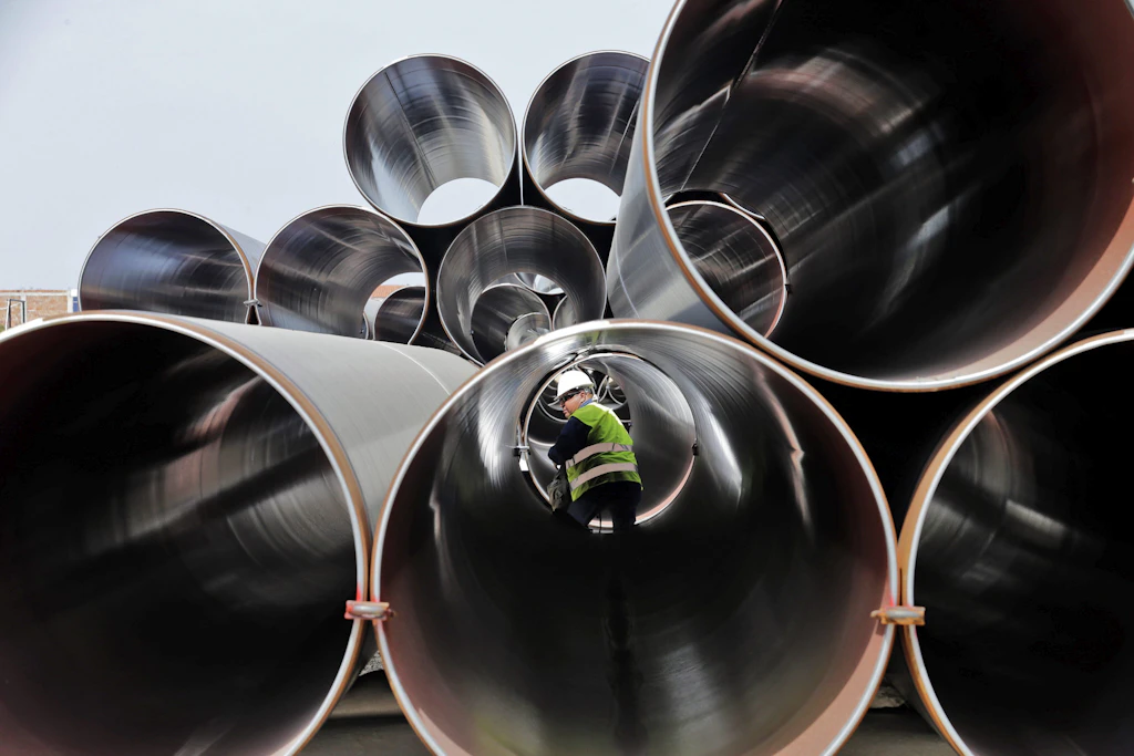 Rohre für die Transadriatische Pipeline im albanischen Spitalle