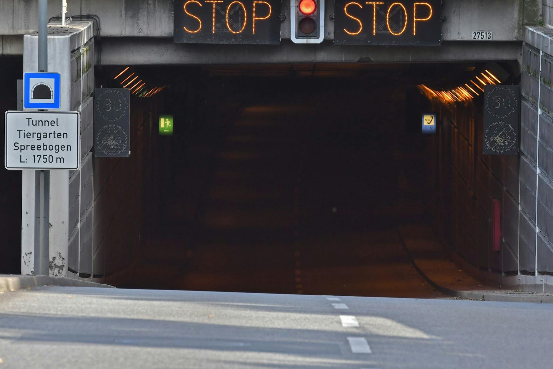 Der Tiergartentunnel muss am Montag kurfristig gesperrt werden.