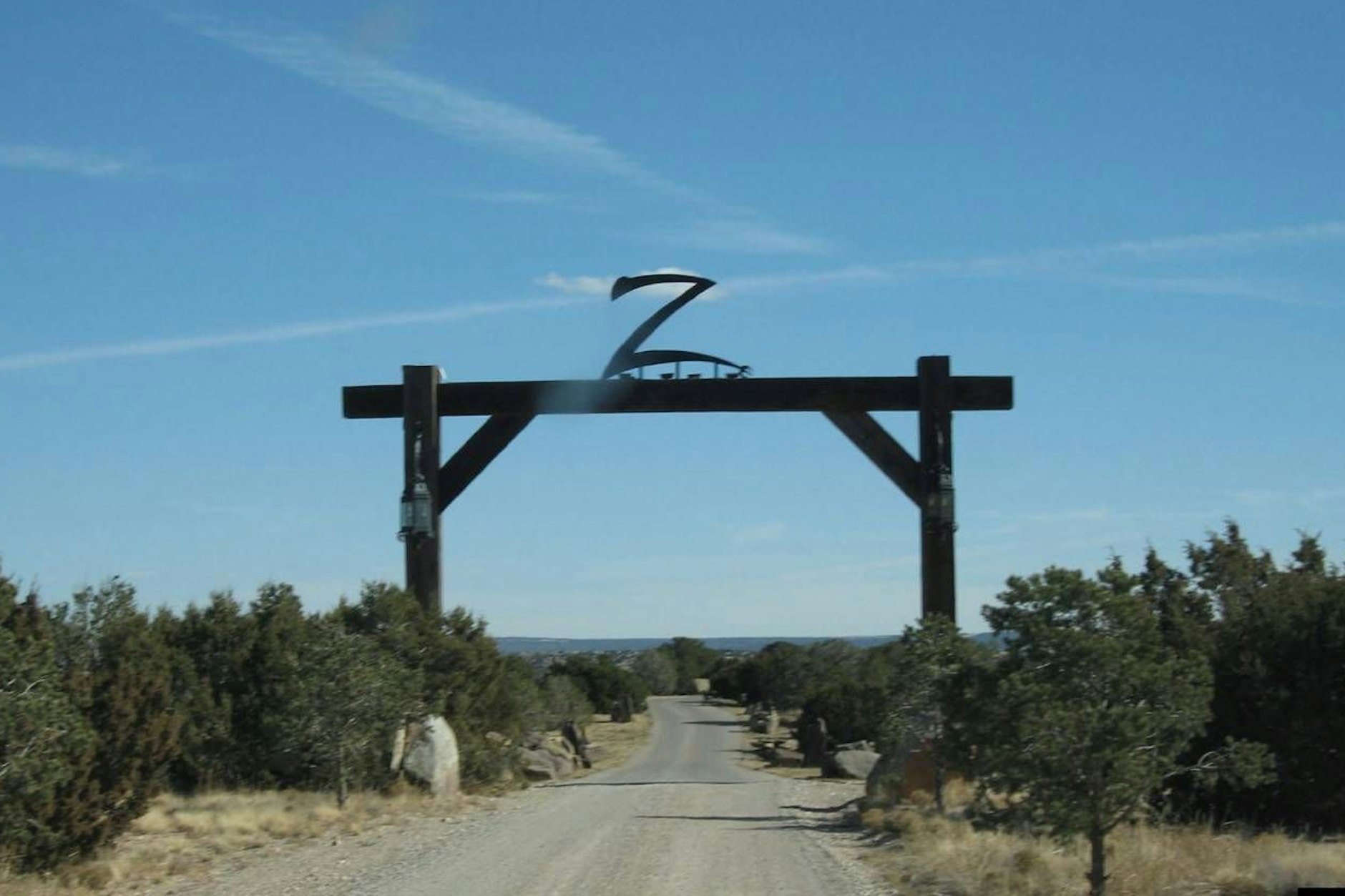 Der Eingang zur Zorro-Ranch in New Mexico