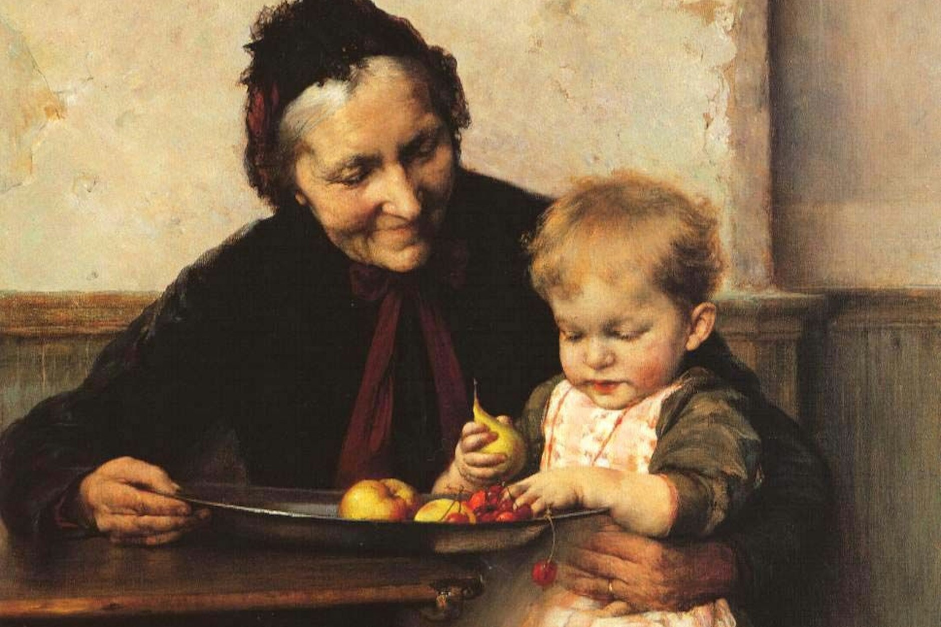 Sie haben beide etwas davon: Das Bild „Grandma’s Favorite“ des griechischen Malers Georgios Jakobides entstand 1893.