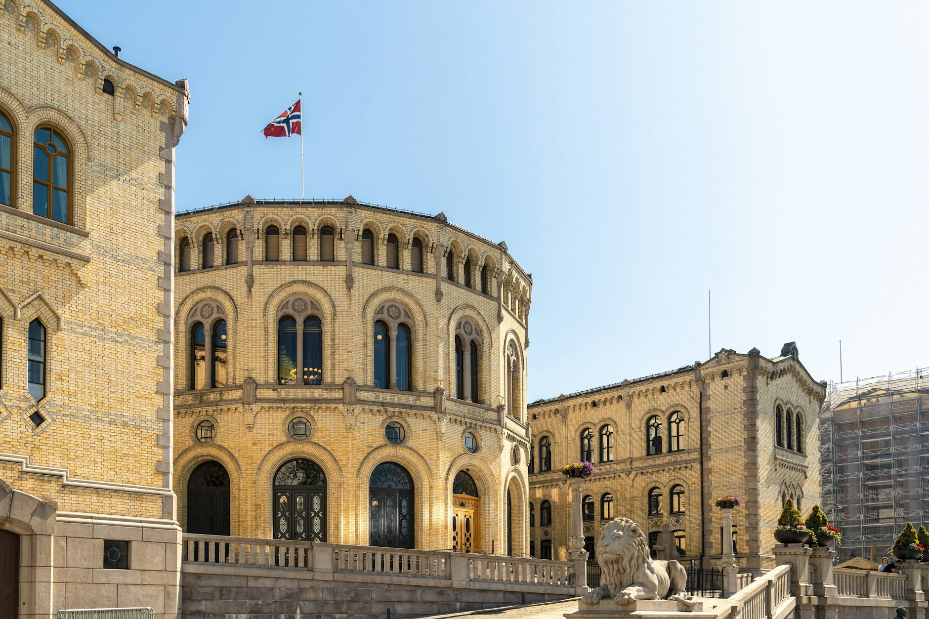 Das norwegische Parlamentsgebäude in Oslo