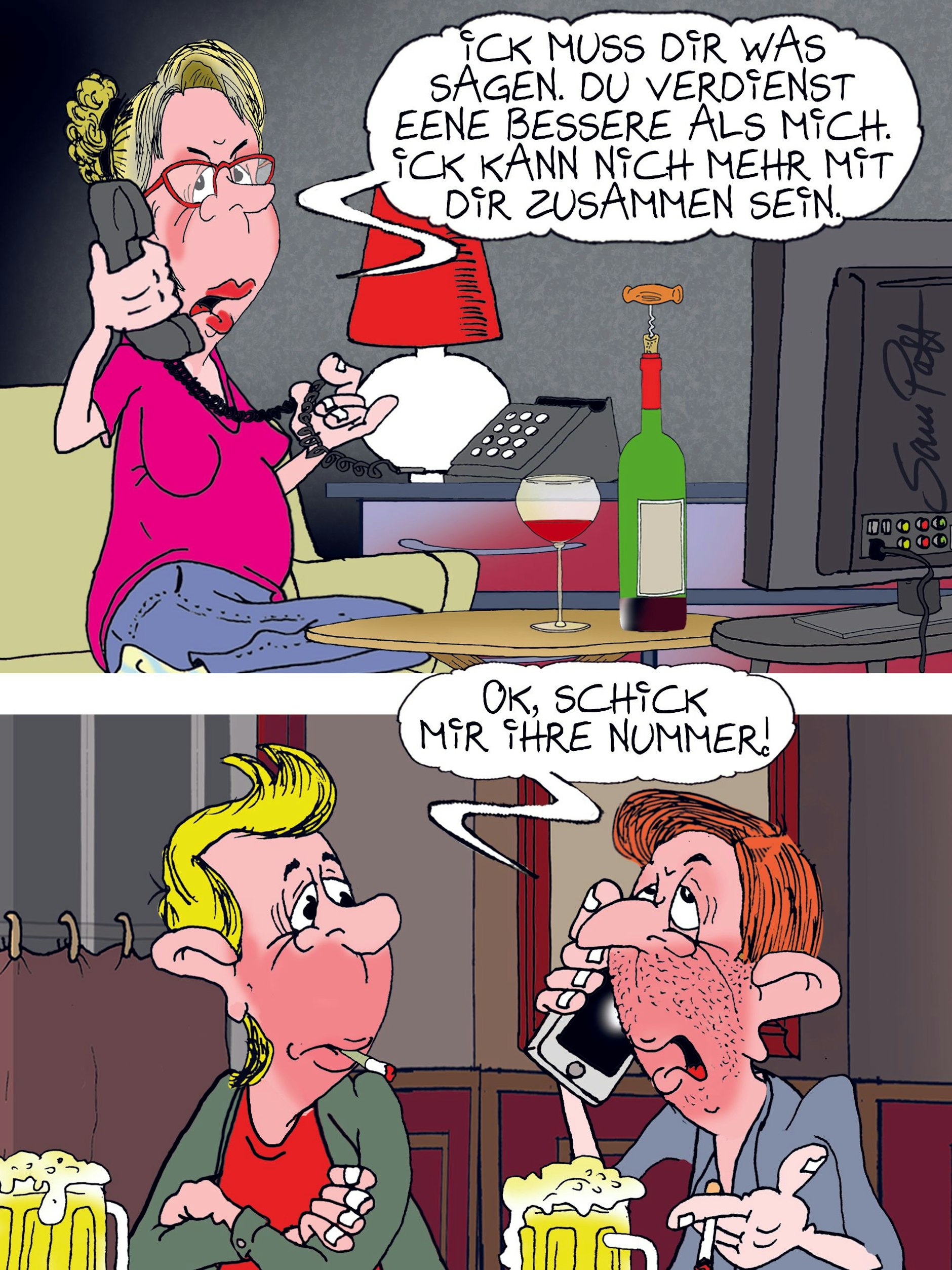 Der Cartoon des Tages kommt wie jeden Tag auch heute von unserem Zeichner Sam Paff aus Berlin.