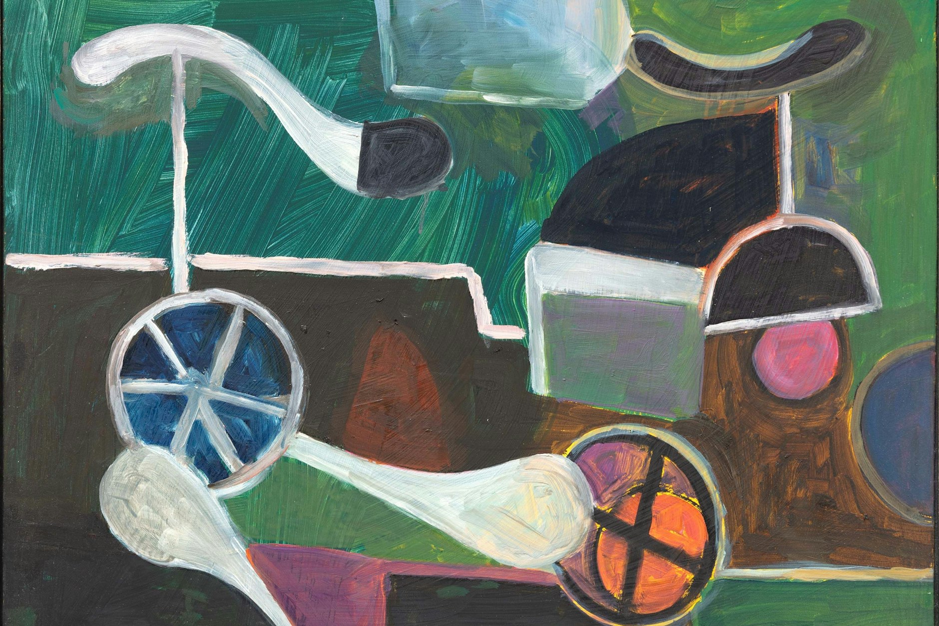 Wolfgang Leber: „Velopark“, 2023, Öl auf Hartfaser