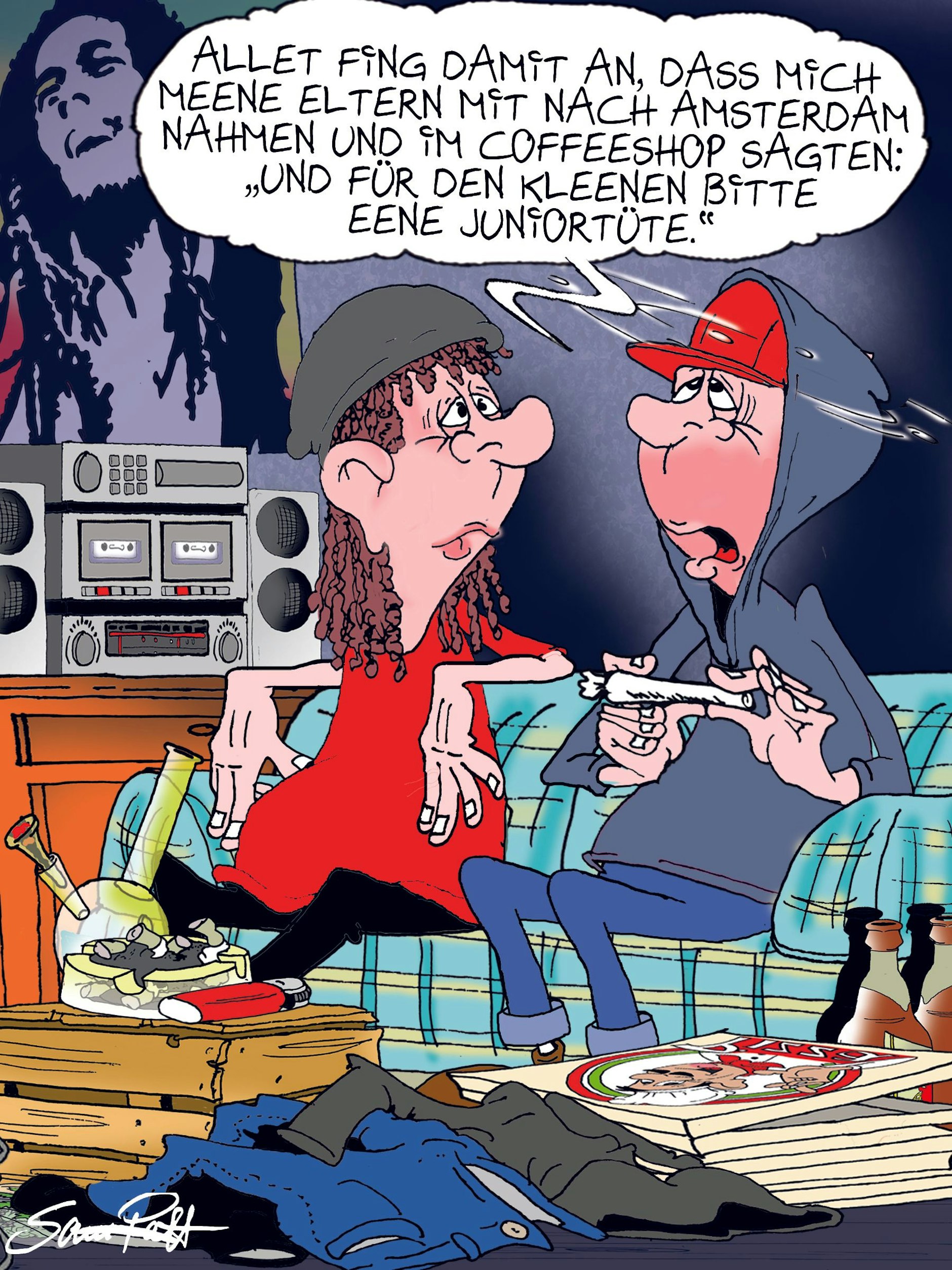 Der Cartoon des Tages kommt wie immer von unserem Zeichner Sam Paff aus Berlin.
