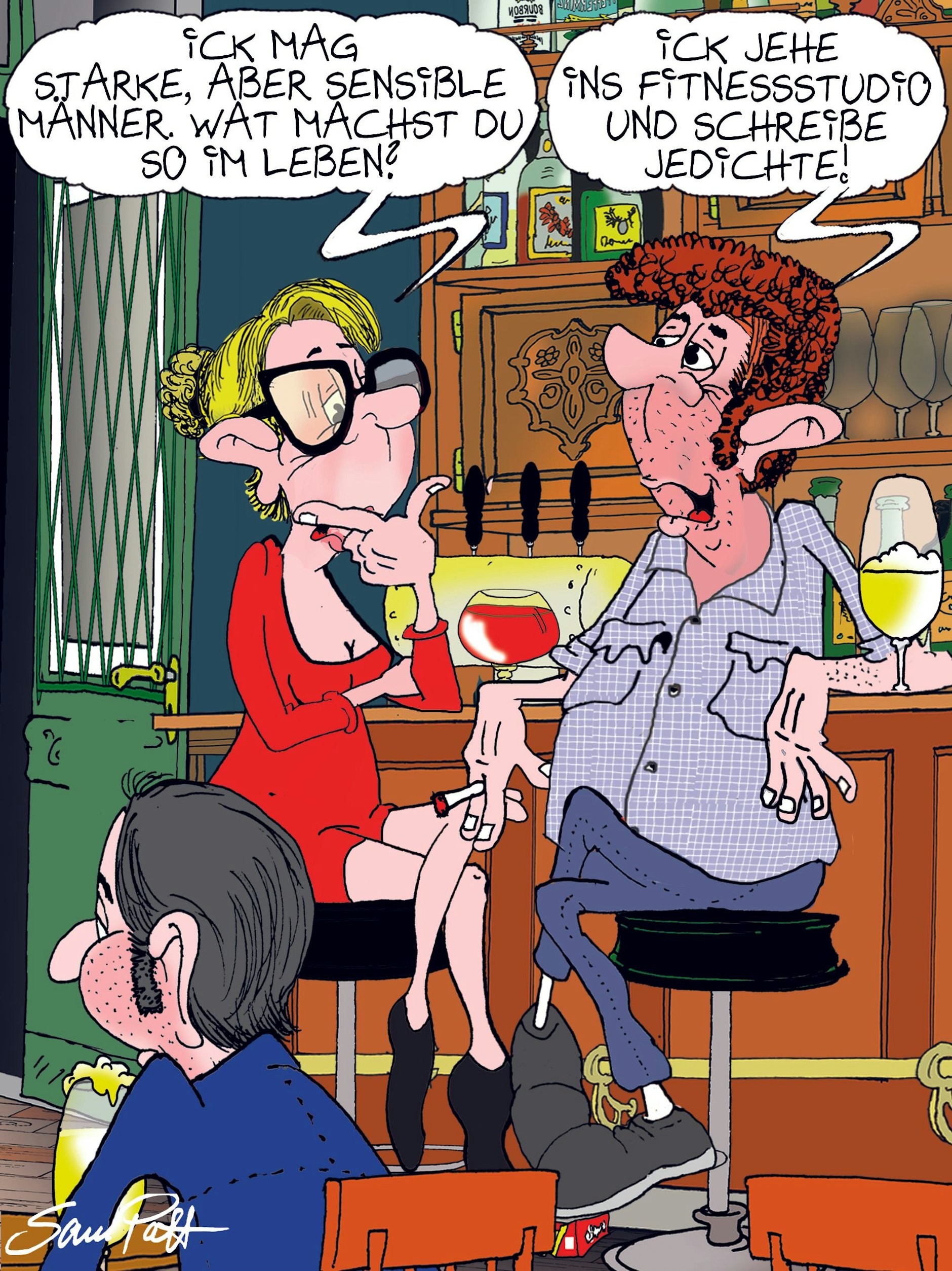 Der Cartoon des Tages kommt auch heute von unserem Zeichner Sam Paff aus Berlin.