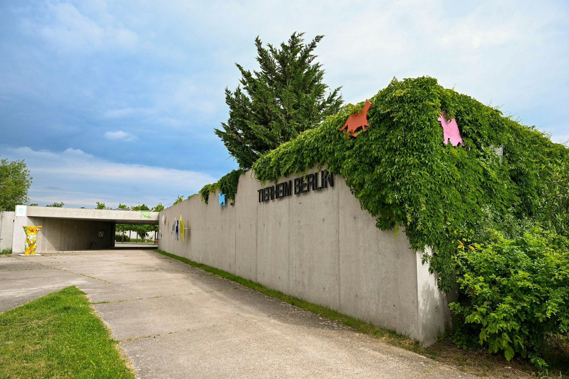 Blick auf den Eingang zum Tierheim Berlin. Hier leben Miezie und Maunzie. Noch.
