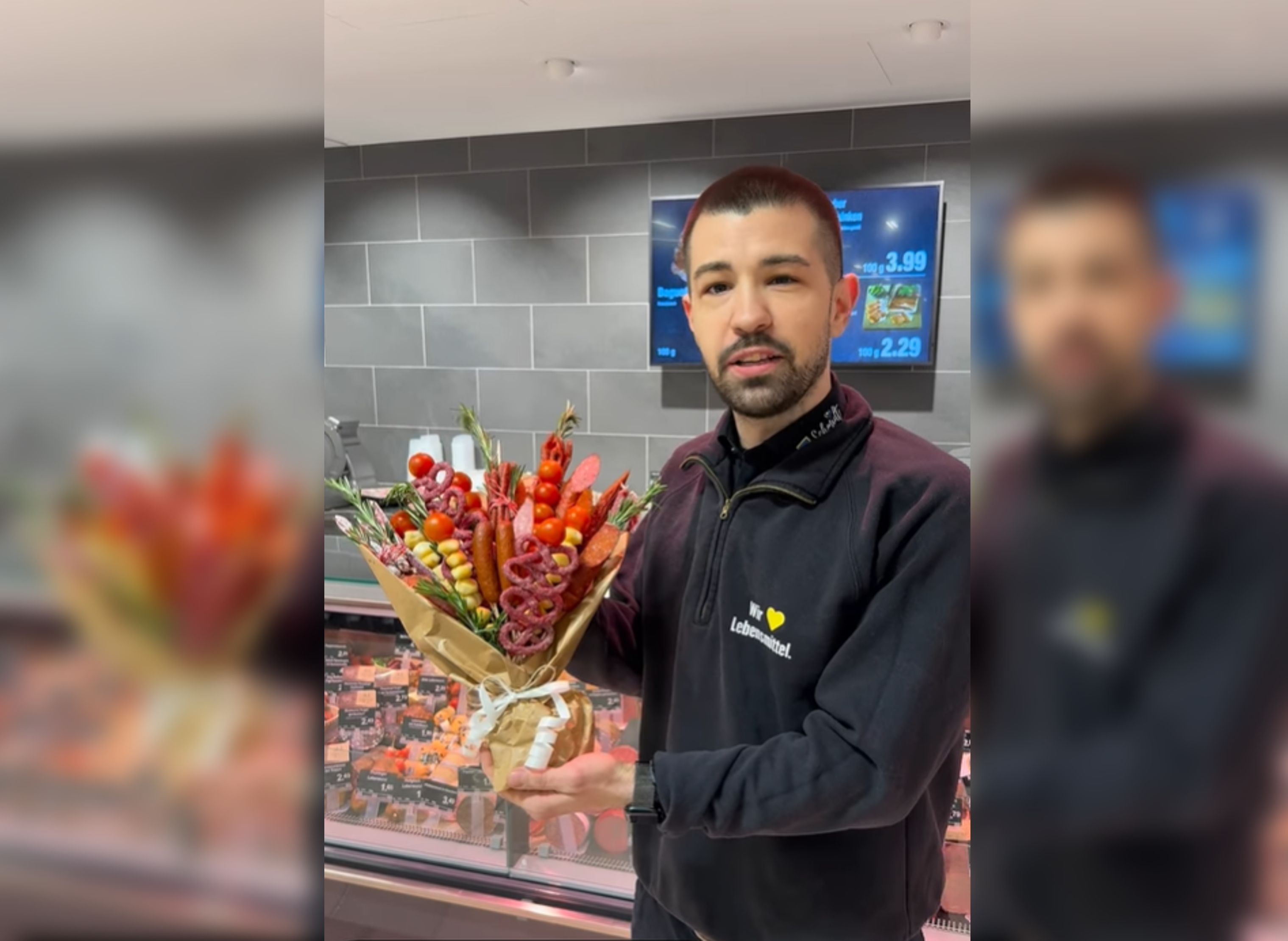 Edeka bietet Wurst-Blumensträuße zum Valentinstag an