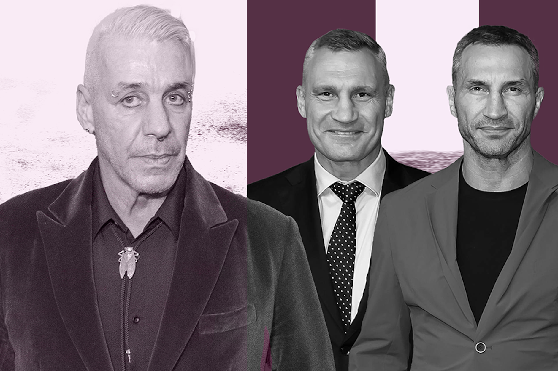 Kamen doch nicht zusammen: Till Lindemann  und die Klitschkos.