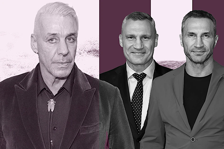 Kamen doch nicht zusammen: Till Lindemann  und die Klitschkos.