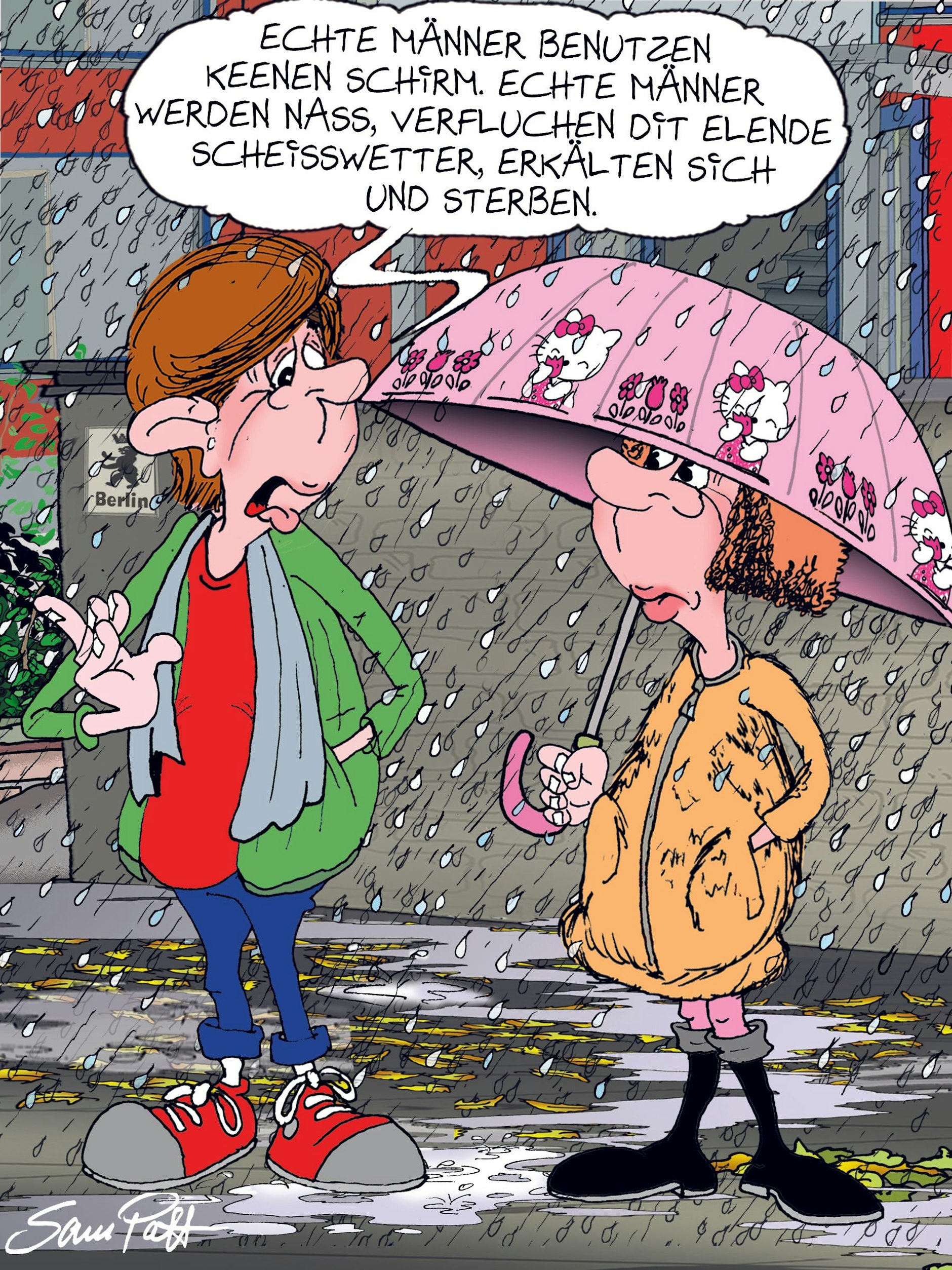 Der Cartoon des Tages kommt jeden Tag von unserem Zeichner Sam Paff aus Berlin.