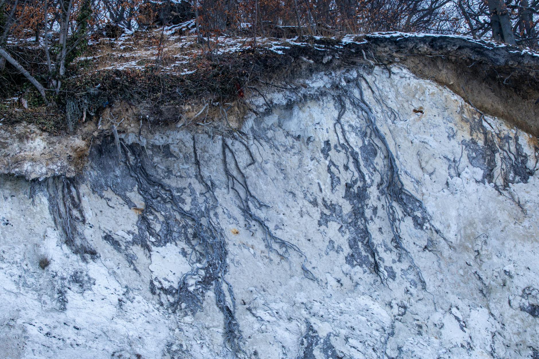 Kälte und Feuchtigkeit lassen die Steilküste gerade jetzt gefährlich bröckeln.