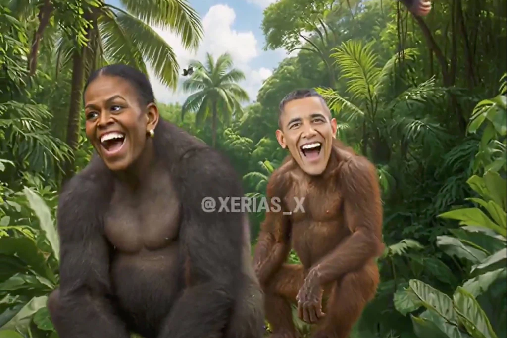 Donald Trump teilte in seinem Netzwerk Truth Social ein Video, in dem das Ehepaar Barack Obama und Michelle Obama als Affen dargestellt wird.