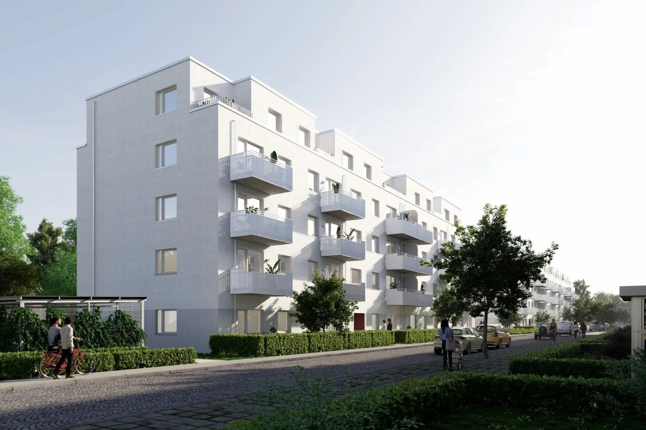Stadt und Land baut in der Nähe des Treptower Parks 90 neue Wohnungen. Bezugsfertig sollen sie im zweiten Quartal werden.