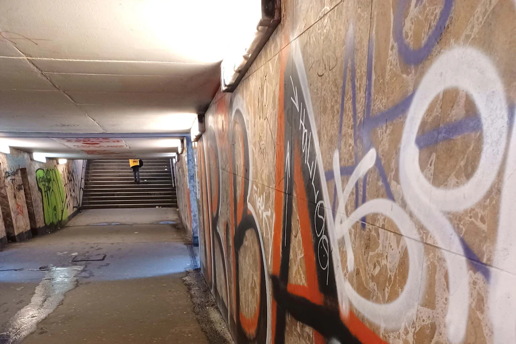 Der Tunnel am S-Bahnhof Greifswalder Straße