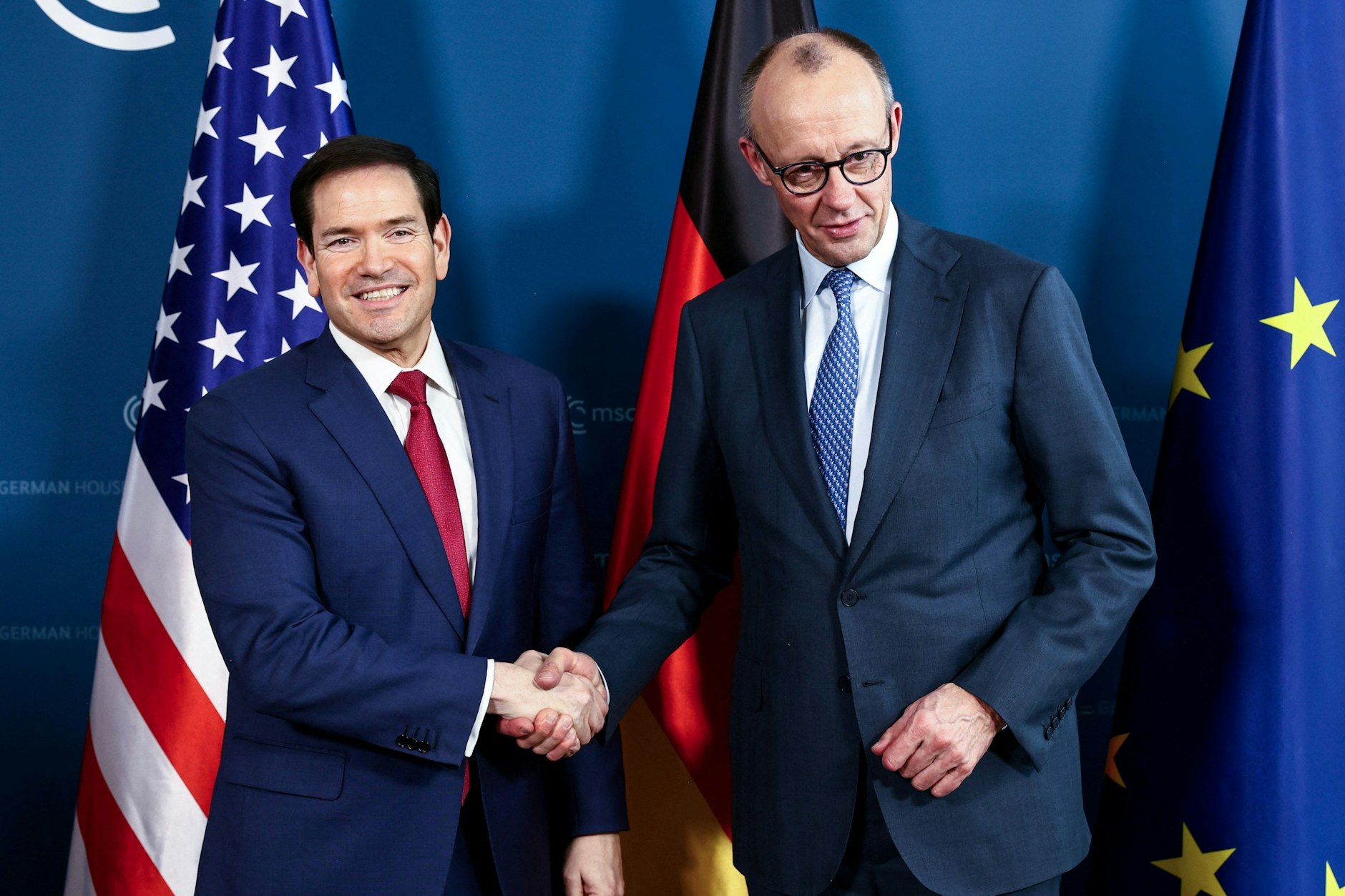 Wieder auf einer Linie? US-Außenminister Marco Rubio und Kanzler Friedrich Merz auf der Münchner Sicherheitskonferenz.
