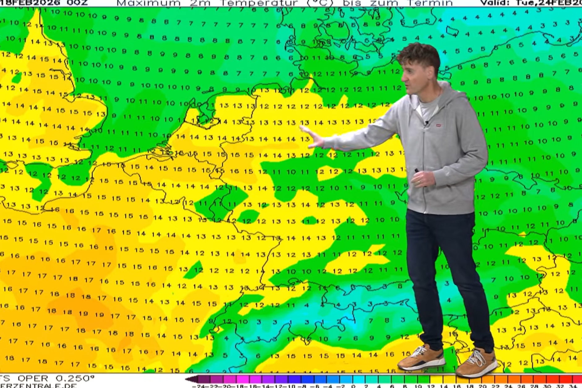 Meteorologe Dominik Jung sagt für kommende Woche Höchsttemperaturen im zweistelligen Plusbereich voraus.